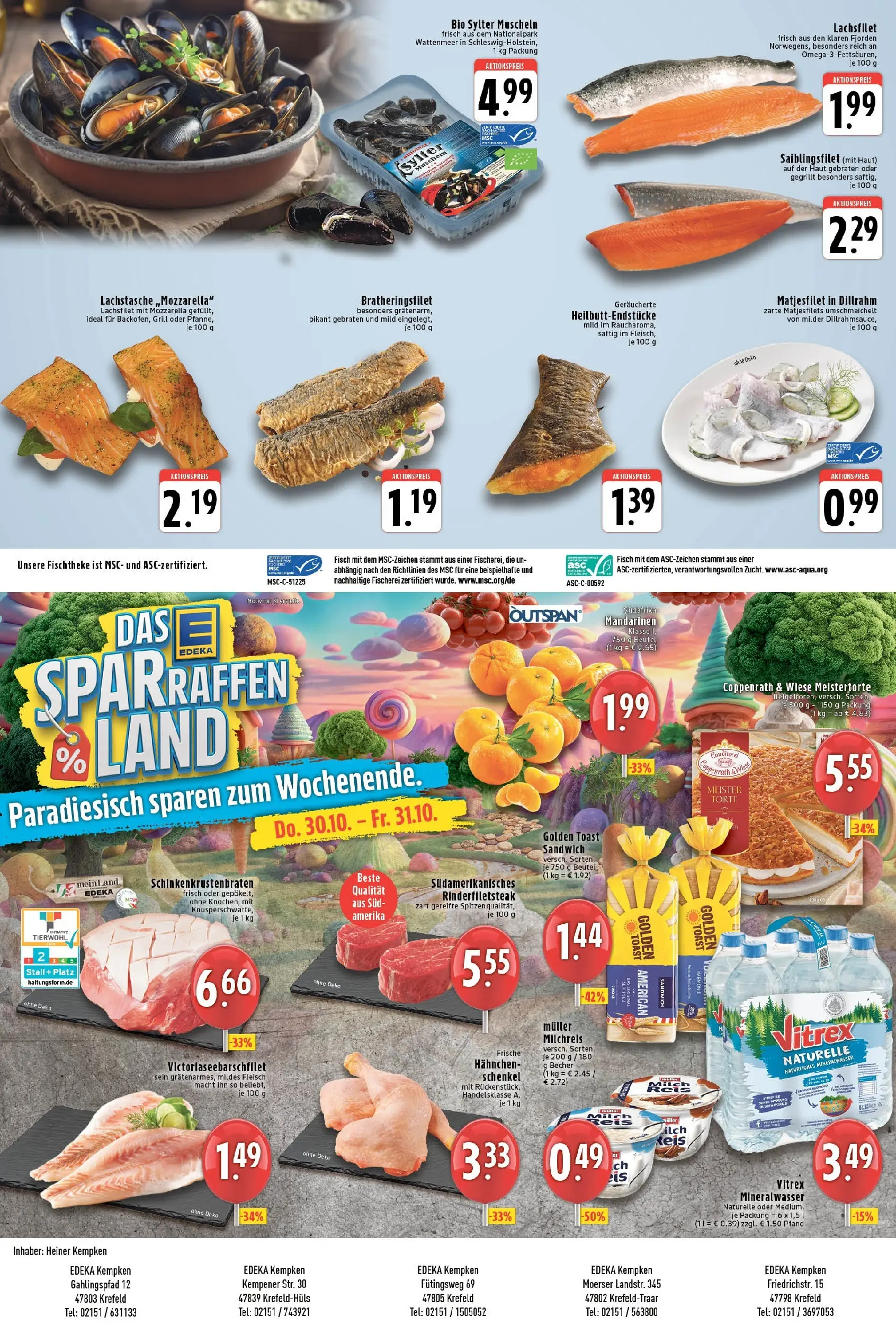 Edeka prospekt Krefeld - Traar	 (ab 26.10.2025) » Angebote Online | Seite: 8 | Produkte: Mozzarella, Mandarinen, Mineralwasser, Fleisch
