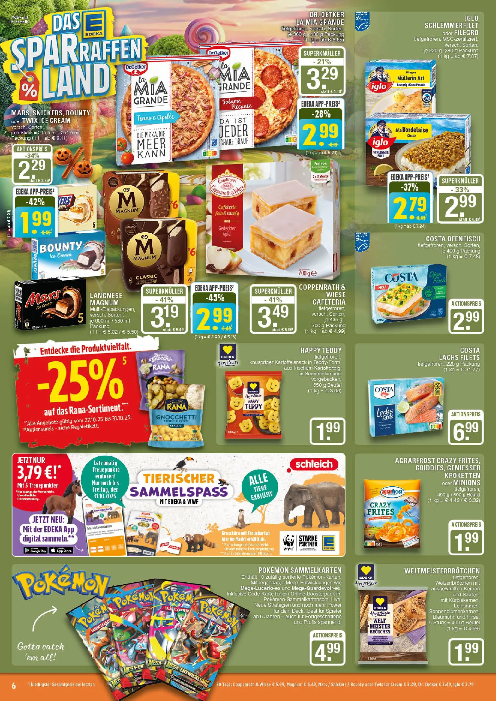 Edeka prospekt Marl	 (ab 26.10.2025) » Angebote Online | Seite: 6 | Produkte: Langnese, Twix, Lachs, Pizza