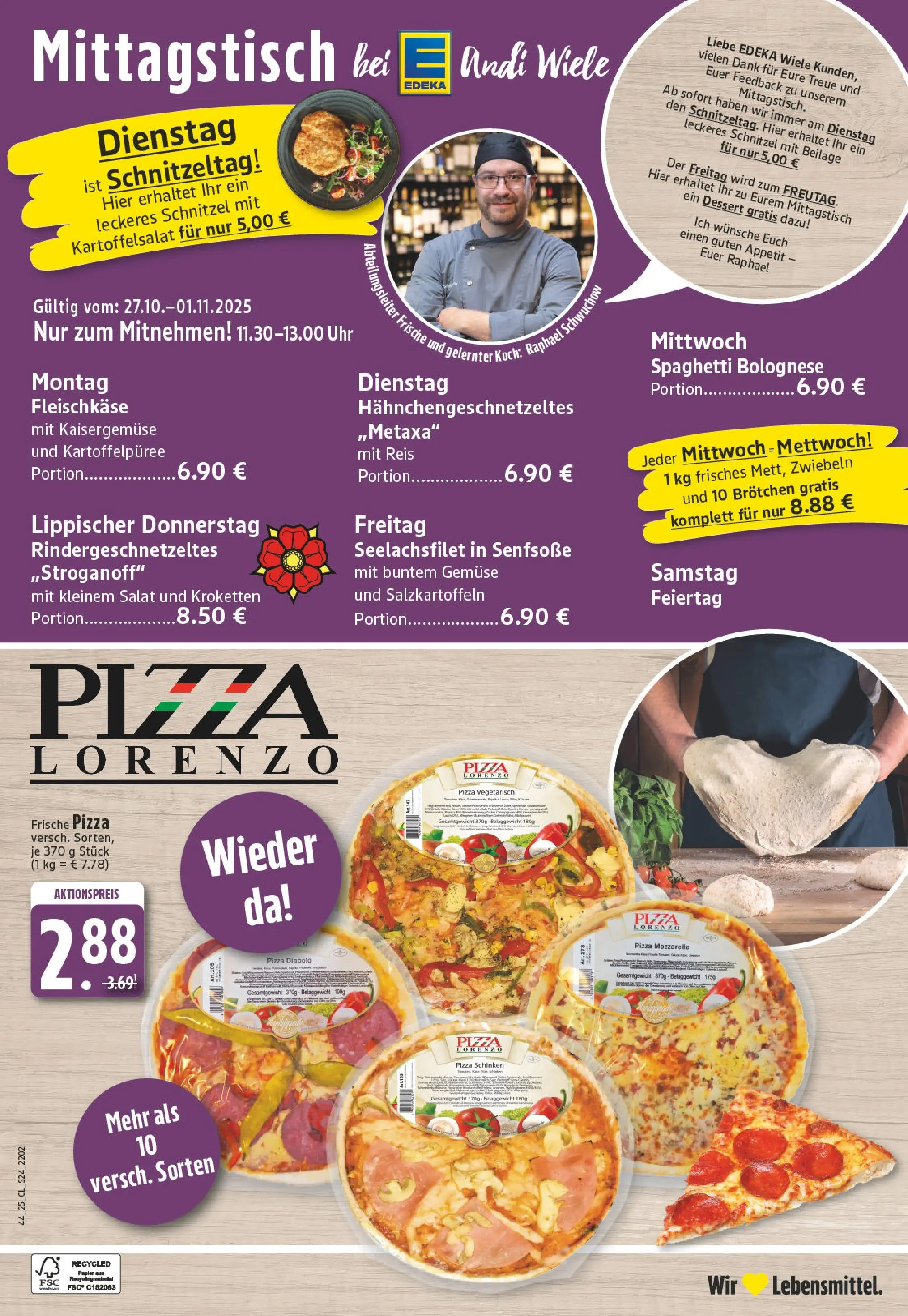 Edeka prospekt Horn-Bad Meinberg	 (ab 26.10.2025) » Angebote Online | Seite: 26 | Produkte: Mozzarella, Schnitzel, Salat, Uhr