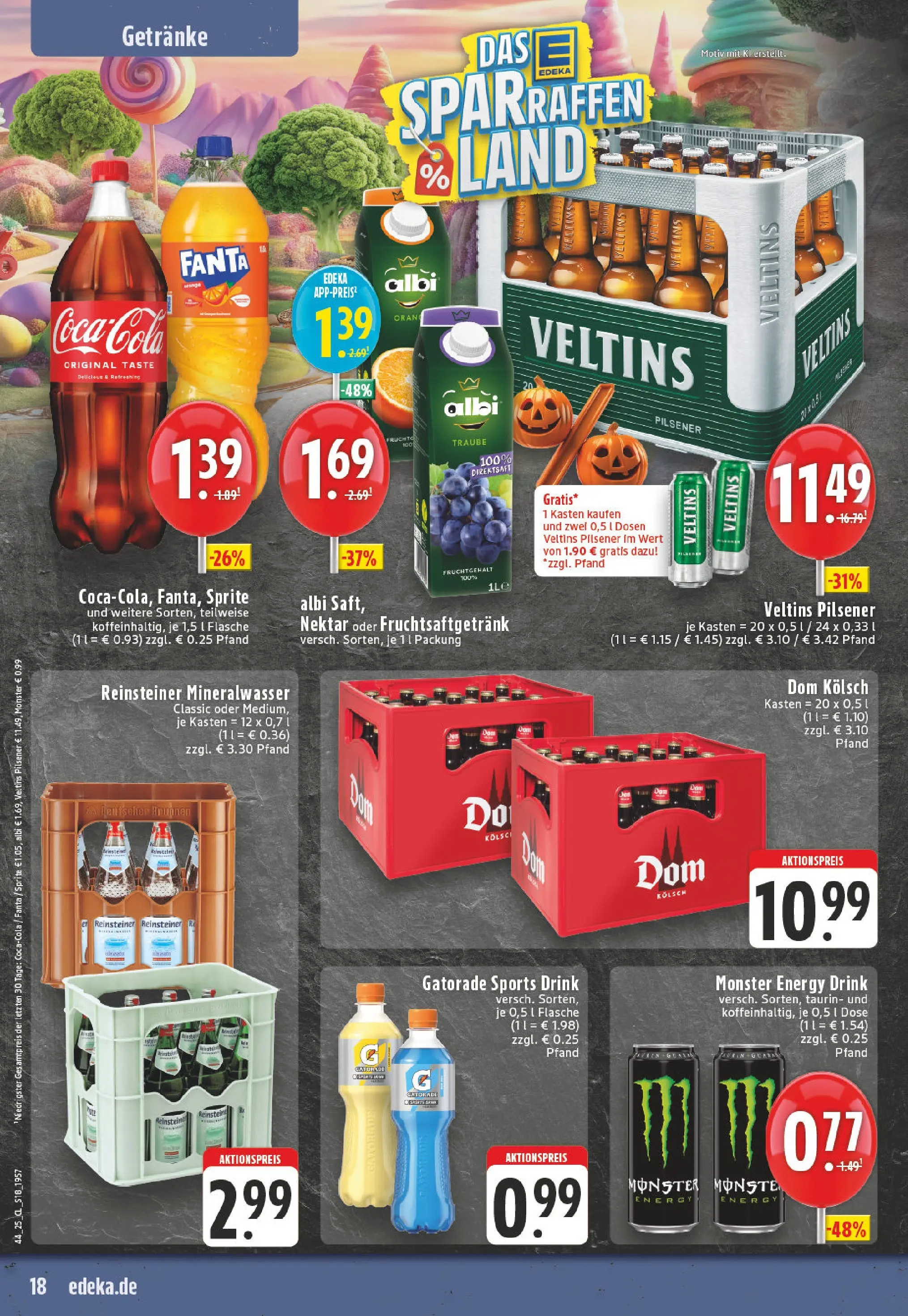 Edeka prospekt Leverkusen-Schlebusch	 (ab 26.10.2025) » Angebote Online | Seite: 18 | Produkte: Fanta, Sprite, Energy, Veltins