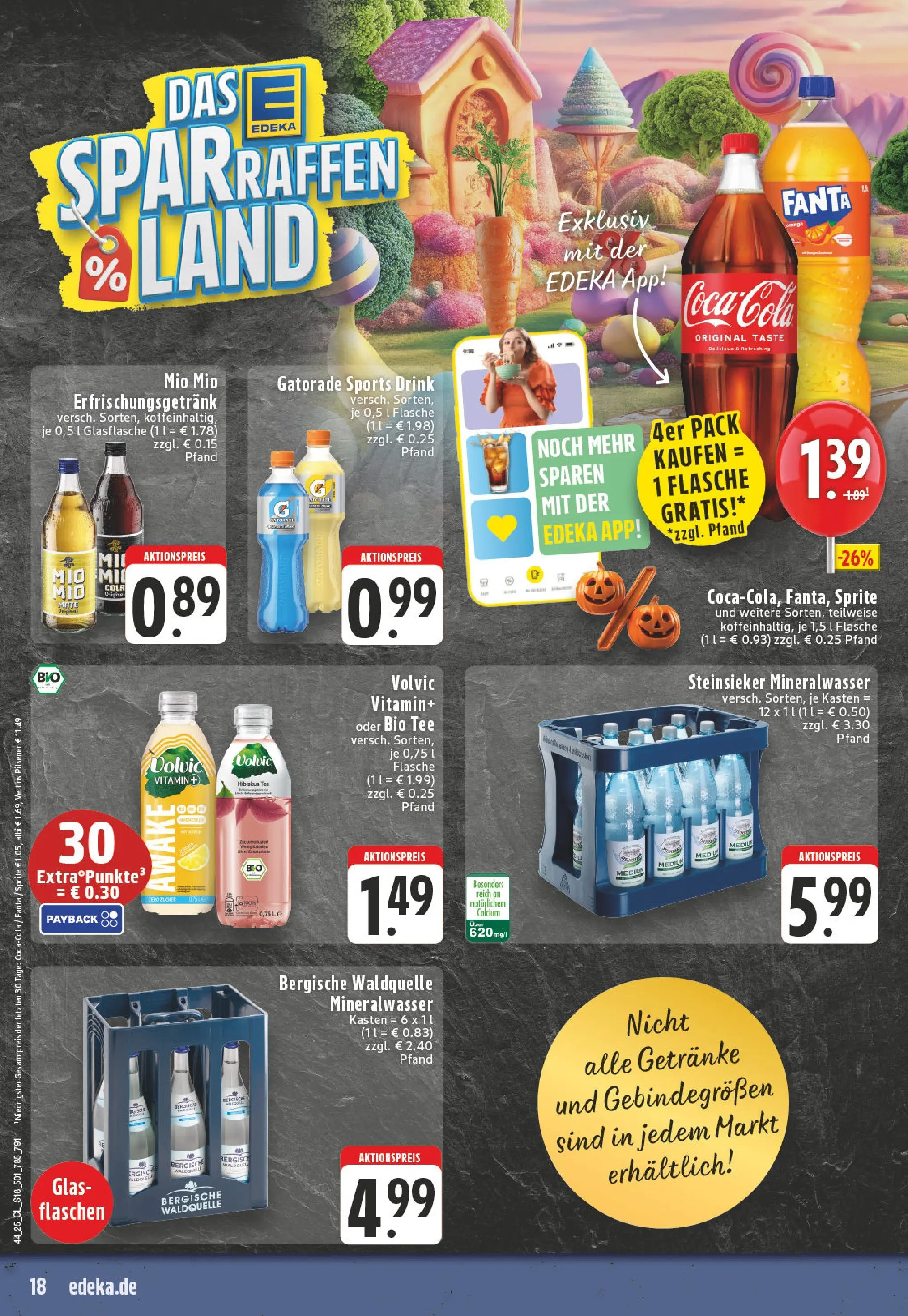 Edeka prospekt Siegburg	 (ab 26.10.2025) » Angebote Online | Seite: 18 | Produkte: Cola, Mineralwasser, Volvic, Veltins