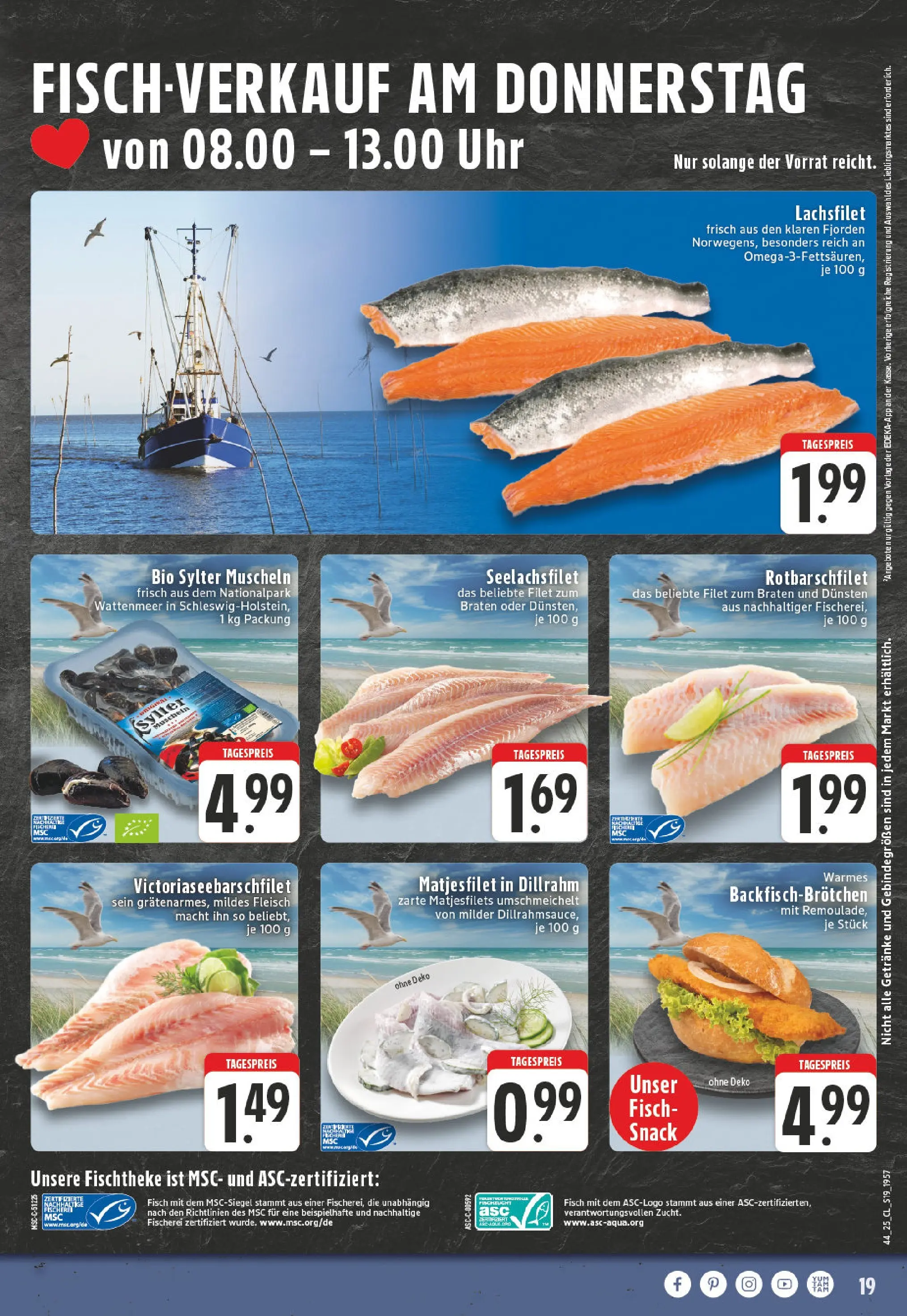 Edeka prospekt Leverkusen-Schlebusch	 (ab 26.10.2025) » Angebote Online | Seite: 19 | Produkte: Fisch, Fleisch, Uhr