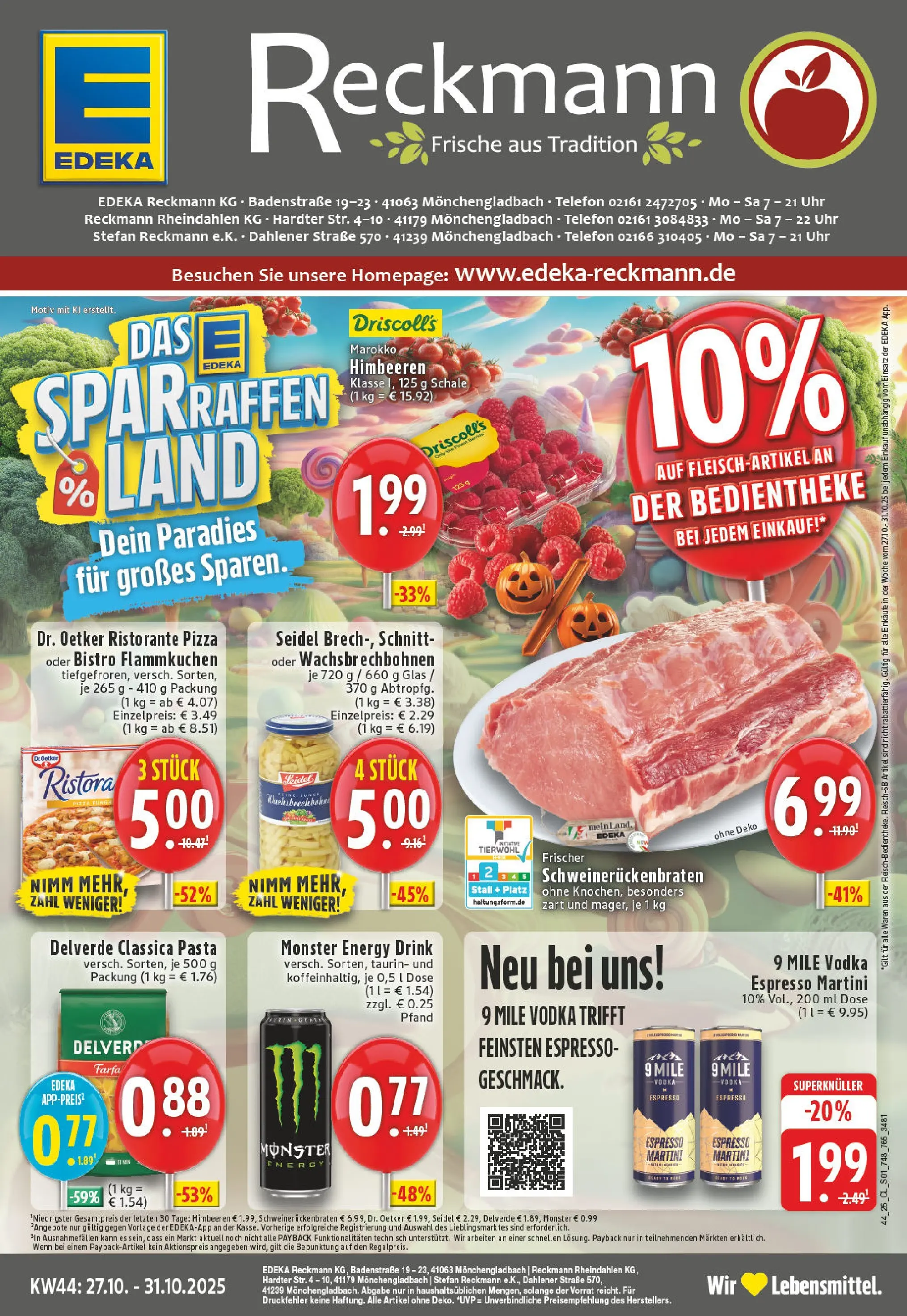 Edeka prospekt Mönchengladbach	 (ab 26.10.2025) » Angebote Online | Seite: 1 | Produkte: Pasta, Pizza, Telefon, Uhr