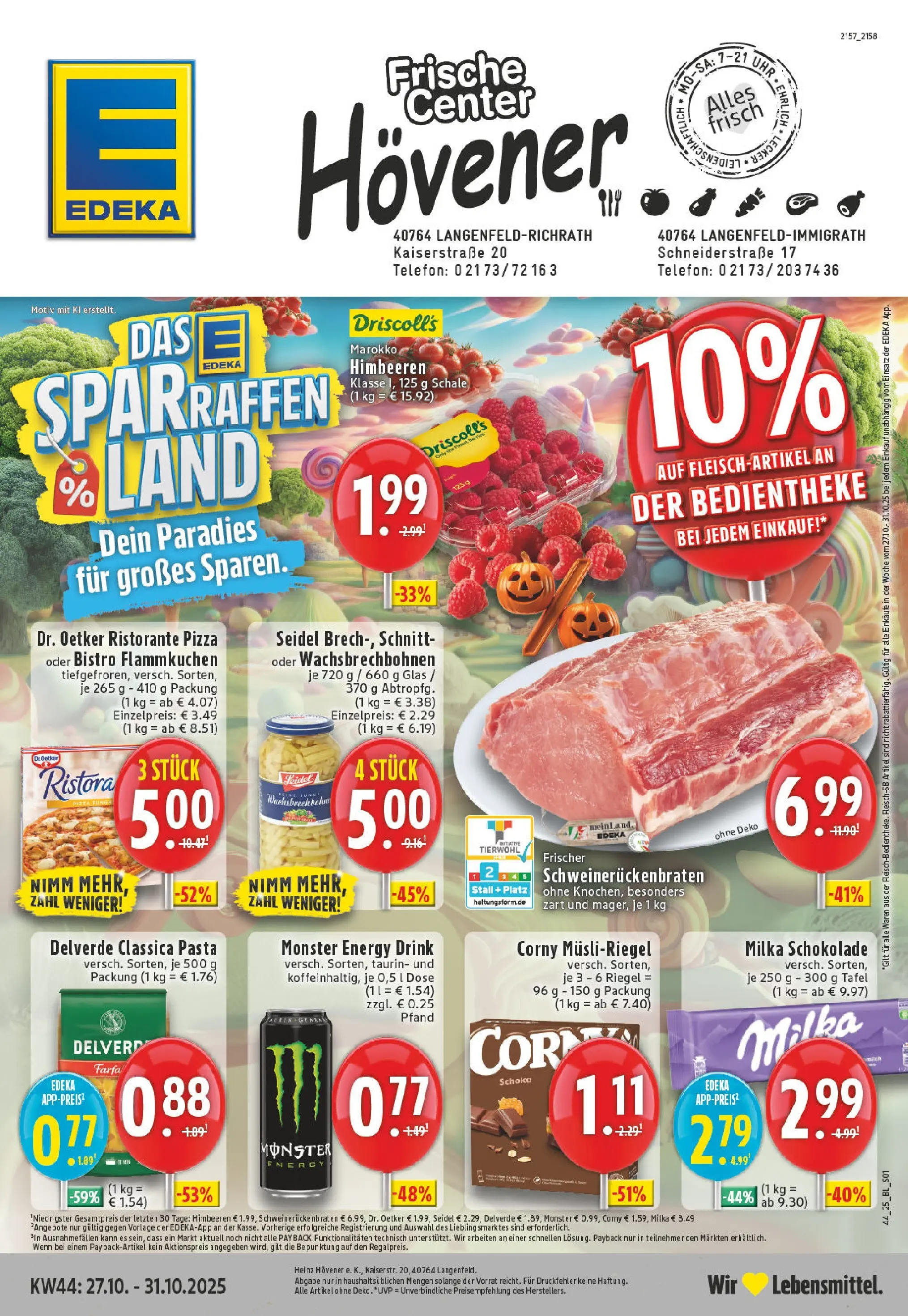 Edeka prospekt Langenfeld - Richrath	 (ab 26.10.2025) » Angebote Online | Seite: 1 | Produkte: Schokolade, Pasta, Telefon, Uhr