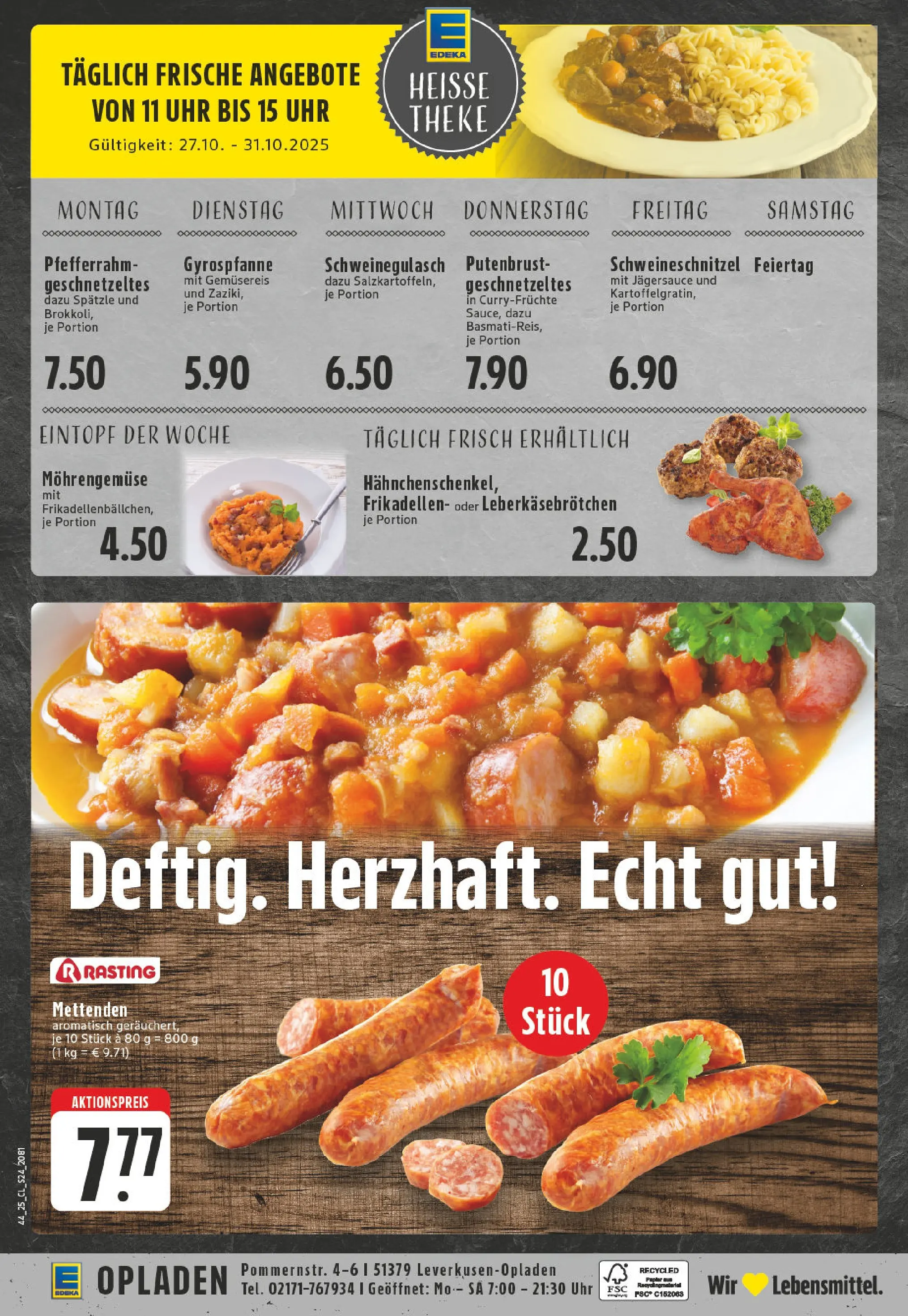 Edeka prospekt Leverkusen	 (ab 26.10.2025) » Angebote Online | Seite: 24 | Produkte: Schweinegulasch, Theke, Brokkoli, Uhr