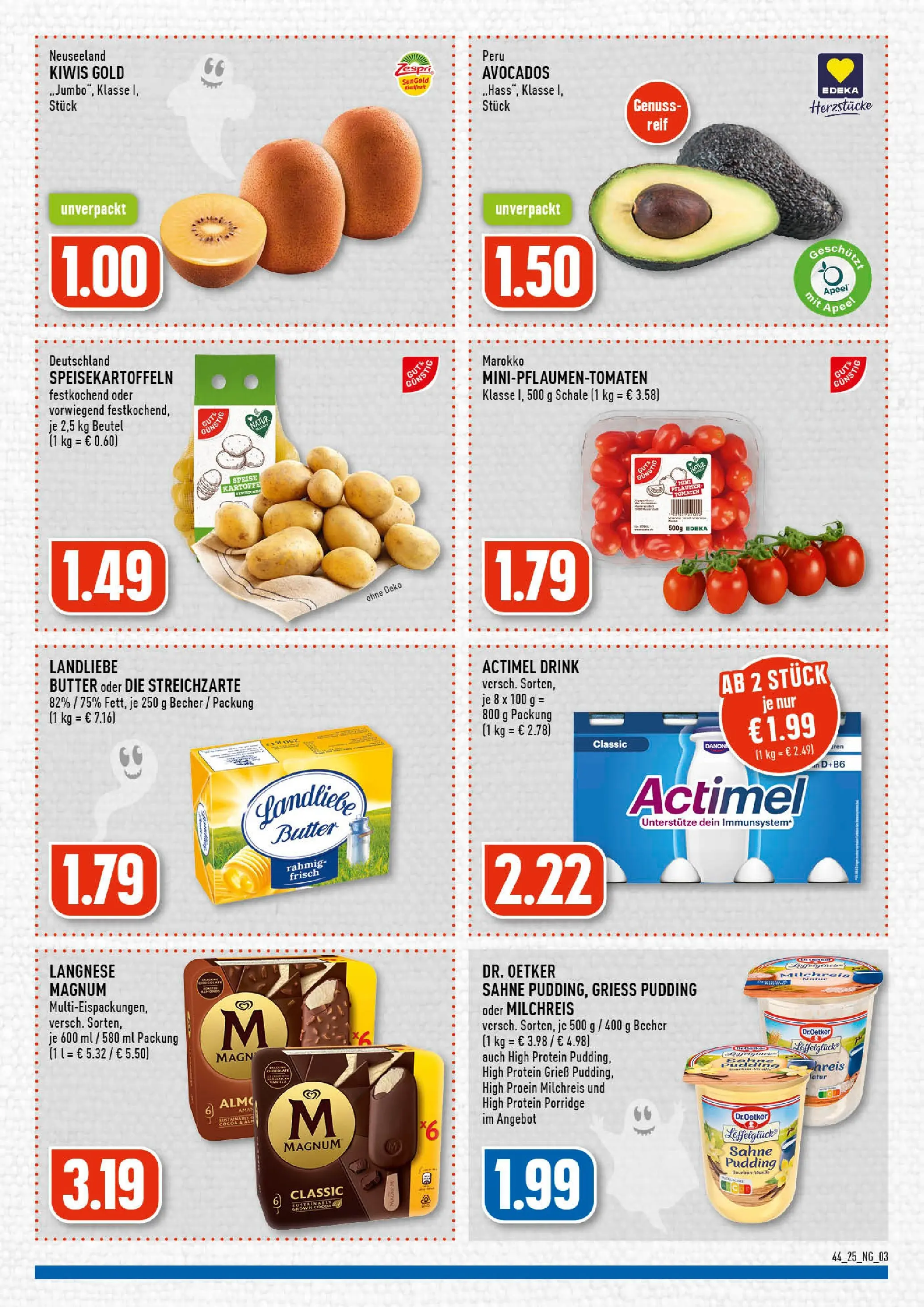 Edeka prospekt Wermelskirchen	 (ab 26.10.2025) » Angebote Online | Seite: 3 | Produkte: Actimel, Butter, Pudding, Sahne