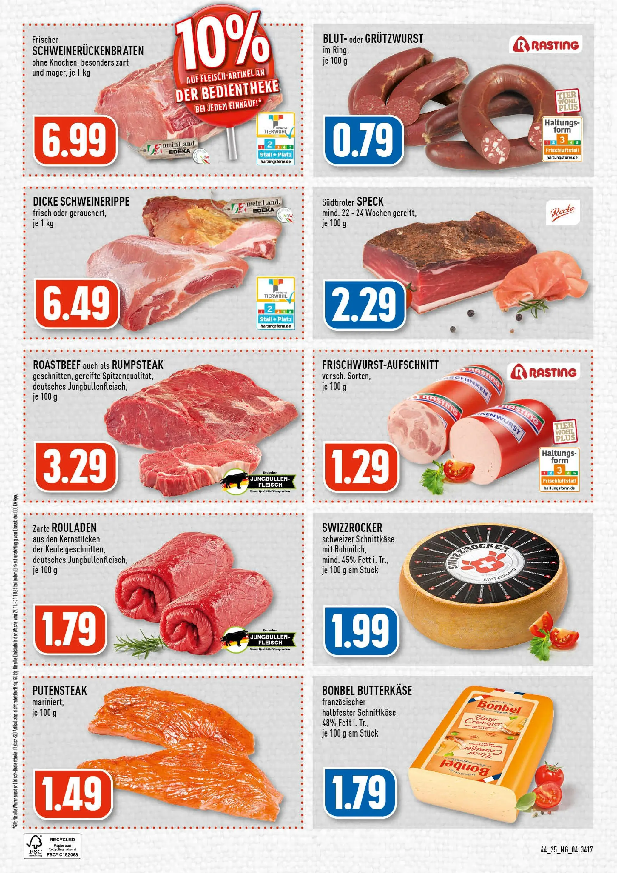 Edeka prospekt Wermelskirchen	 (ab 26.10.2025) » Angebote Online | Seite: 4 | Produkte: Roastbeef, Wurst, Steak, Fleisch
