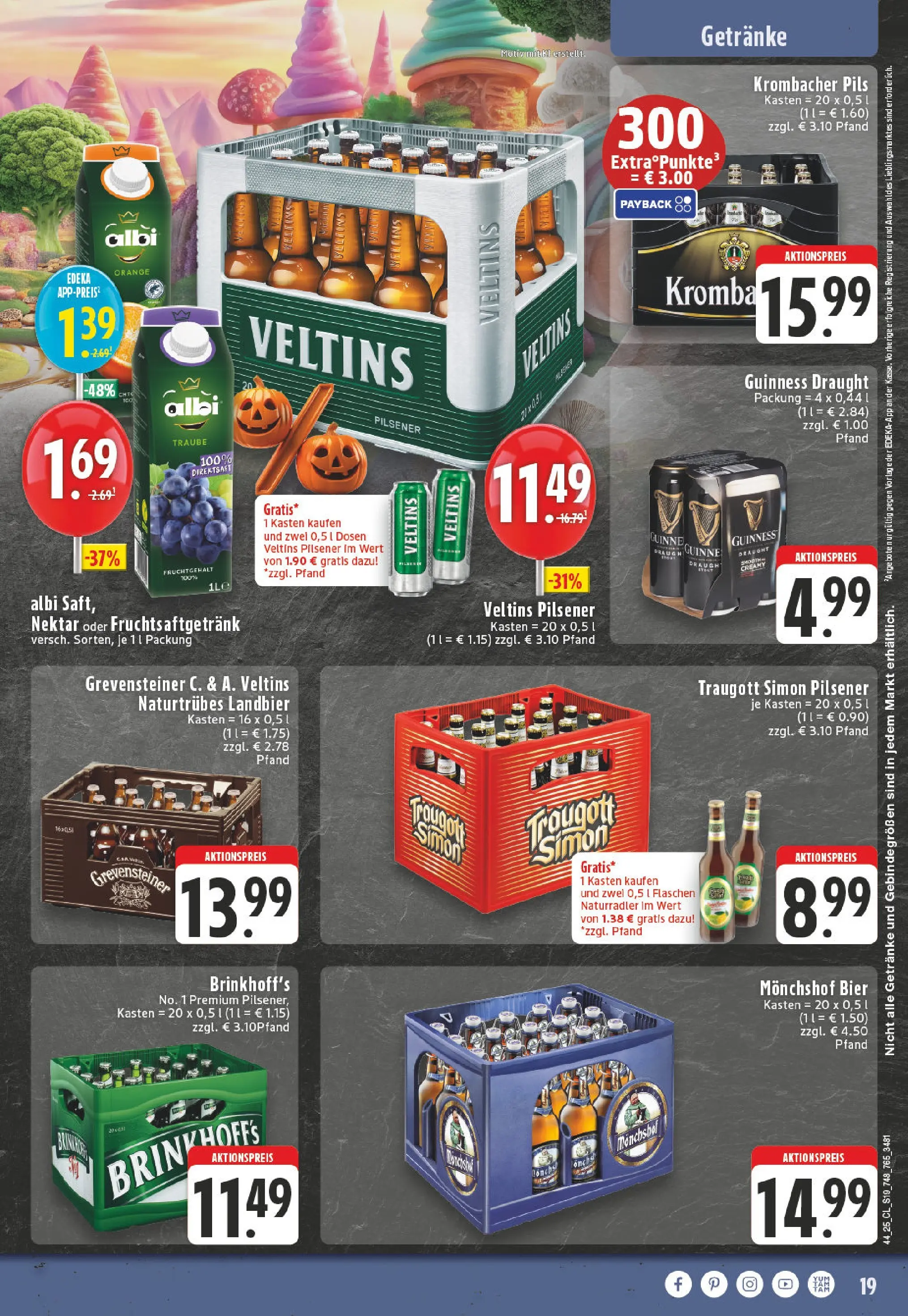Edeka prospekt Mönchengladbach	 (ab 26.10.2025) » Angebote Online | Seite: 19 | Produkte: Monchshof, Bier, Pils, Saft
