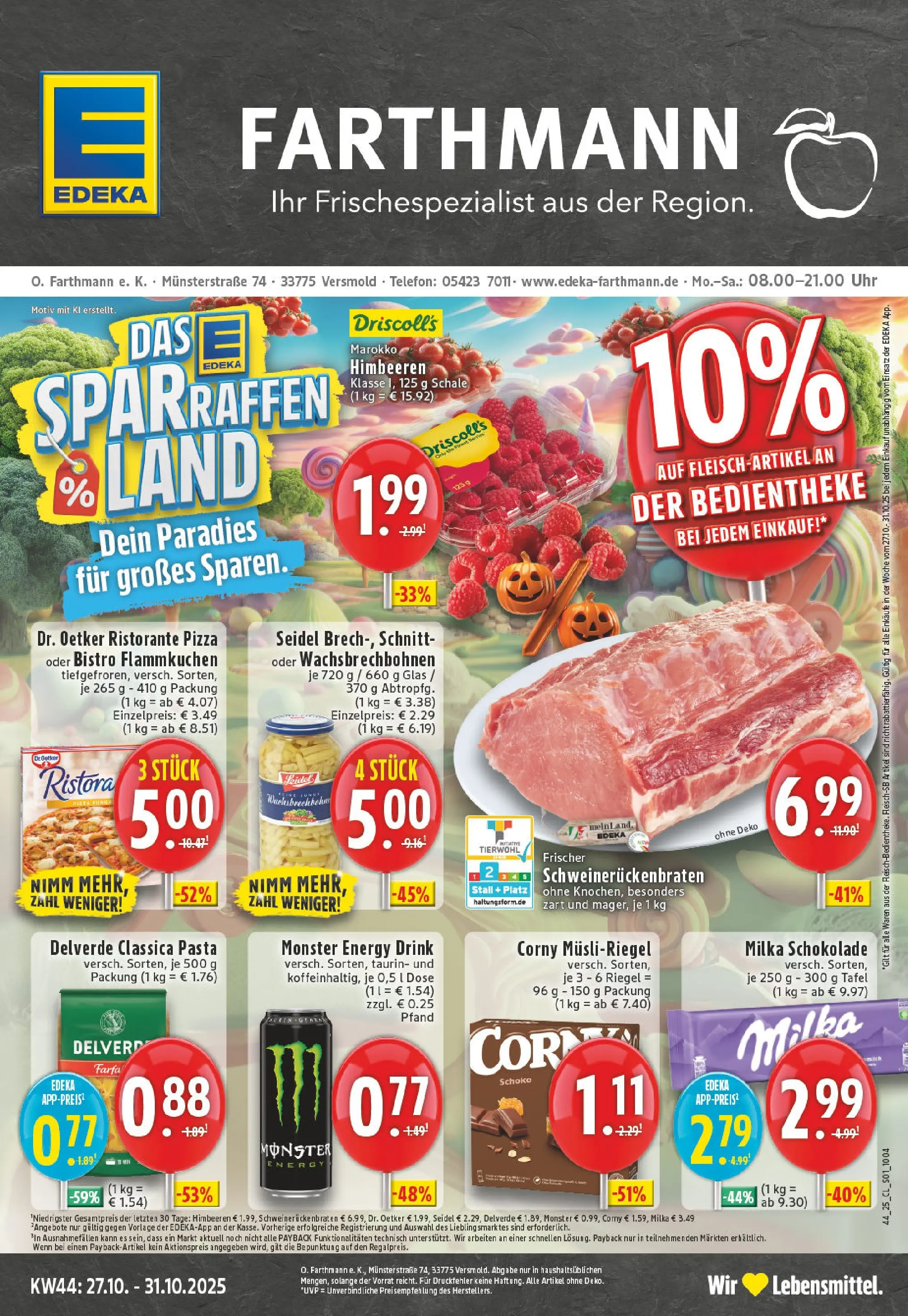 Edeka prospekt Versmold	 (ab 26.10.2025) » Angebote Online | Seite: 1 | Produkte: Energy, Monster, Pasta, Pizza