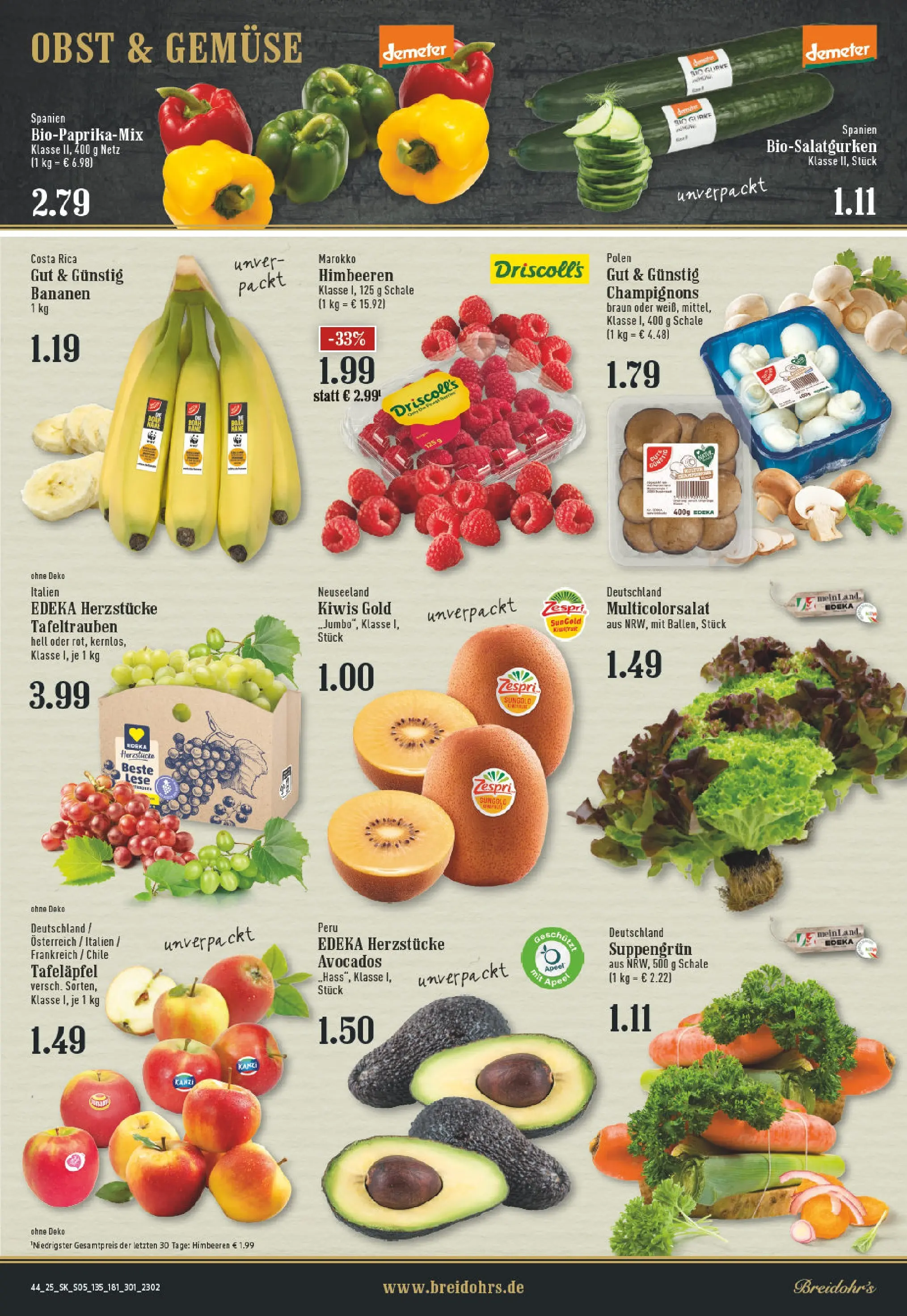 Edeka prospekt Rösrath	 (ab 26.10.2025) » Angebote Online | Seite: 5 | Produkte: Himbeeren, Champignons, Gemüse, Kiwi