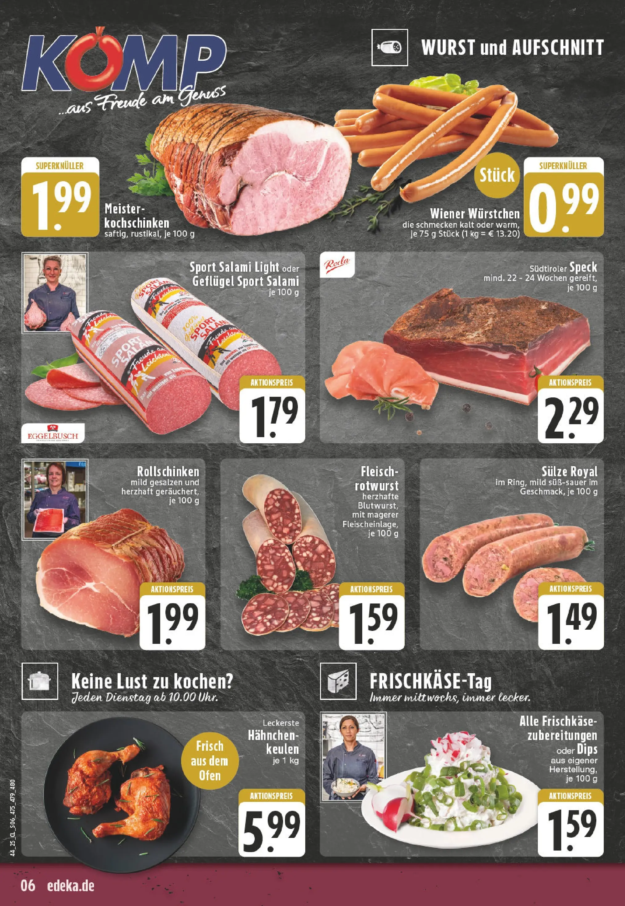 Edeka prospekt Hamminkeln -Mehrhoog	 (ab 26.10.2025) » Angebote Online | Seite: 6 | Produkte: Ofen, Hahnchen, Salami, Frischkase