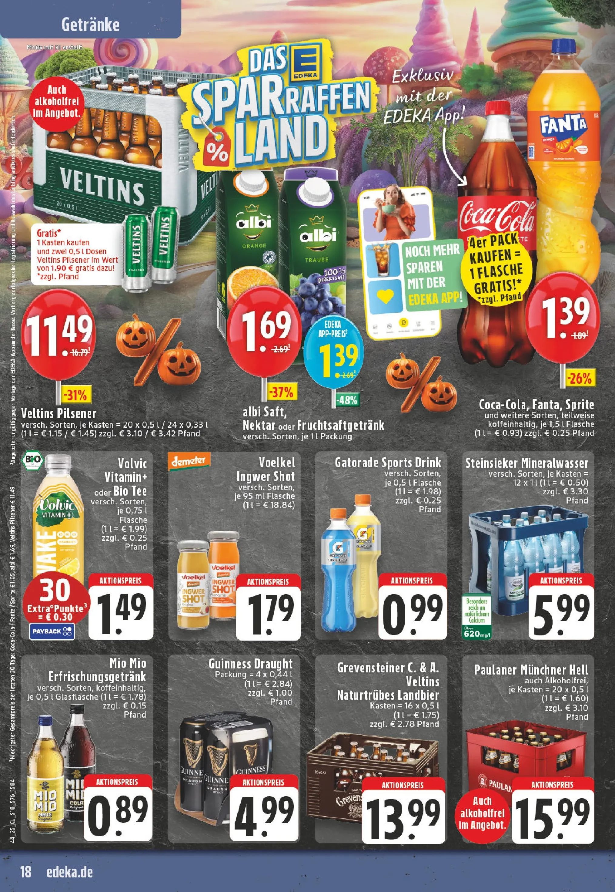 Edeka prospekt Lemgo	 (ab 26.10.2025) » Angebote Online | Seite: 18 | Produkte: Sprite, Cola, Volvic, Paulaner