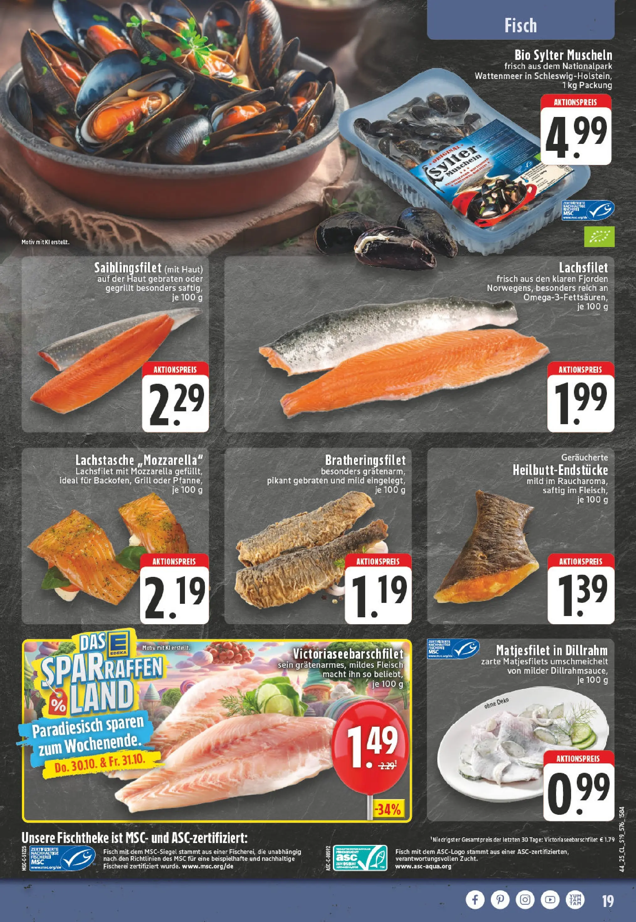 Edeka prospekt Lemgo	 (ab 26.10.2025) » Angebote Online | Seite: 19 | Produkte: Grill, Mozzarella, Fisch, Fleisch
