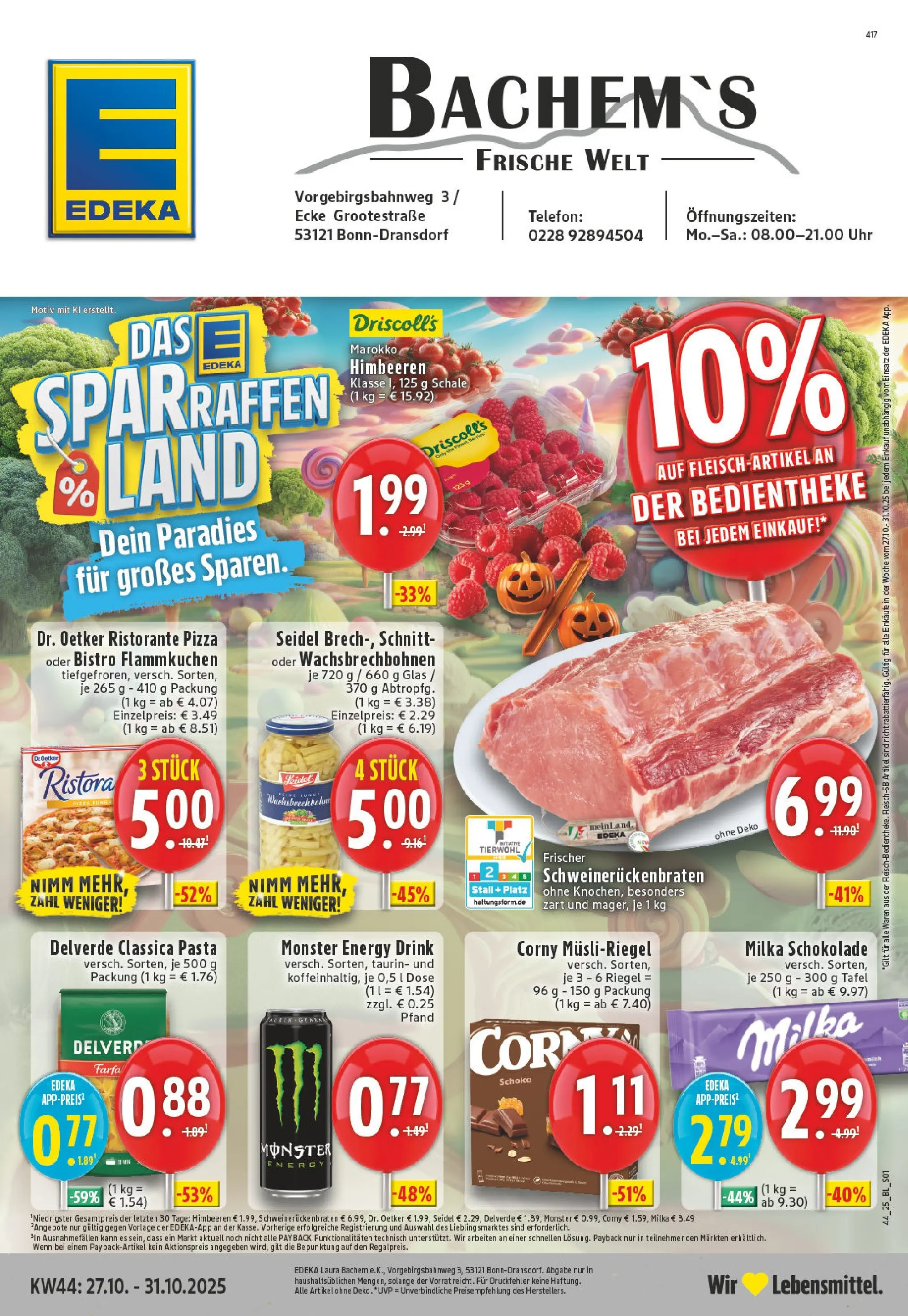 Edeka prospekt Bonn	 (ab 26.10.2025) » Angebote Online | Seite: 1 | Produkte: Energy, Schokolade, Milka, Telefon