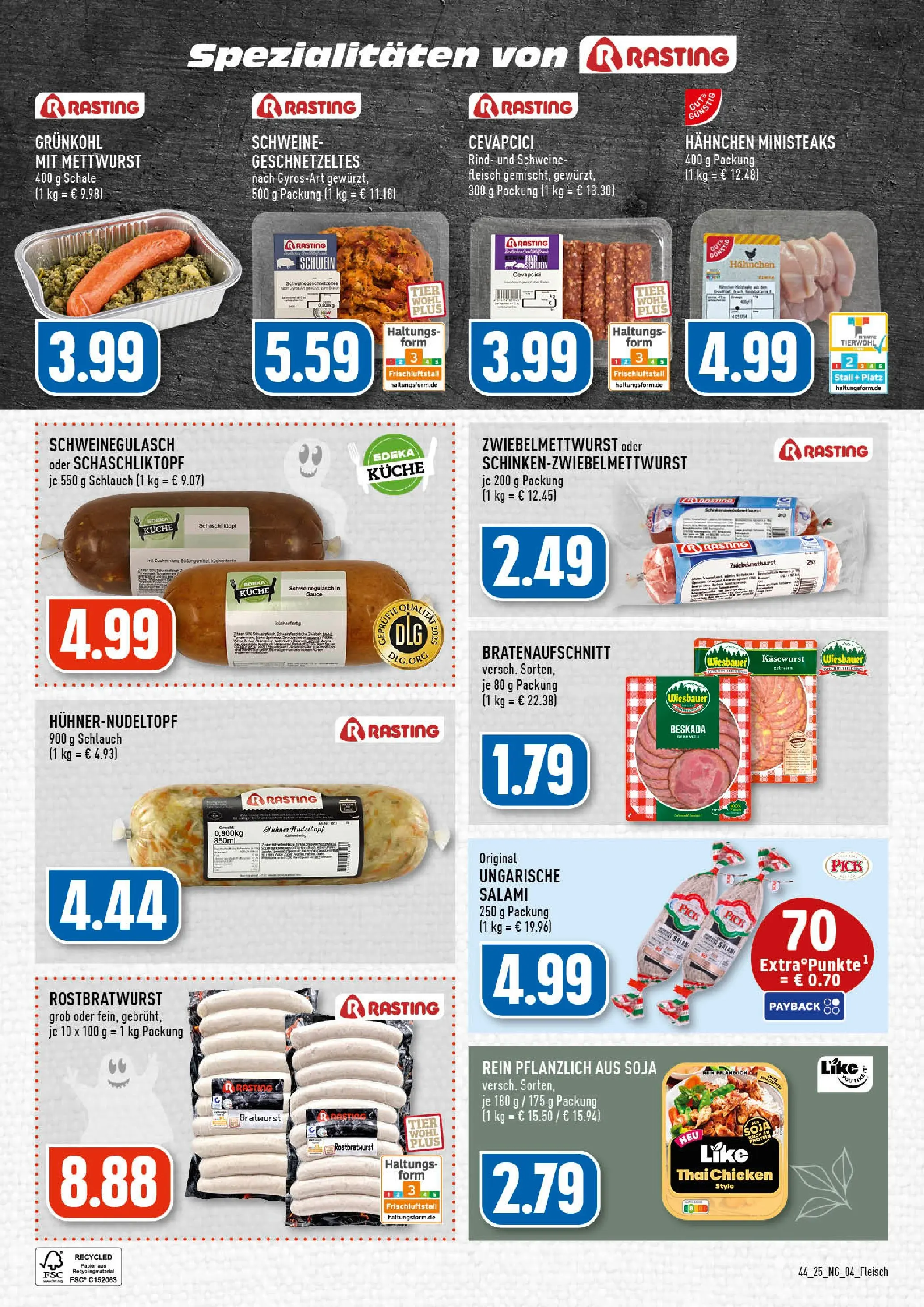 Edeka prospekt Köln-Vingst	 (ab 26.10.2025) » Angebote Online | Seite: 4 | Produkte: Küche, Cevapcici, Zucker, Salami
