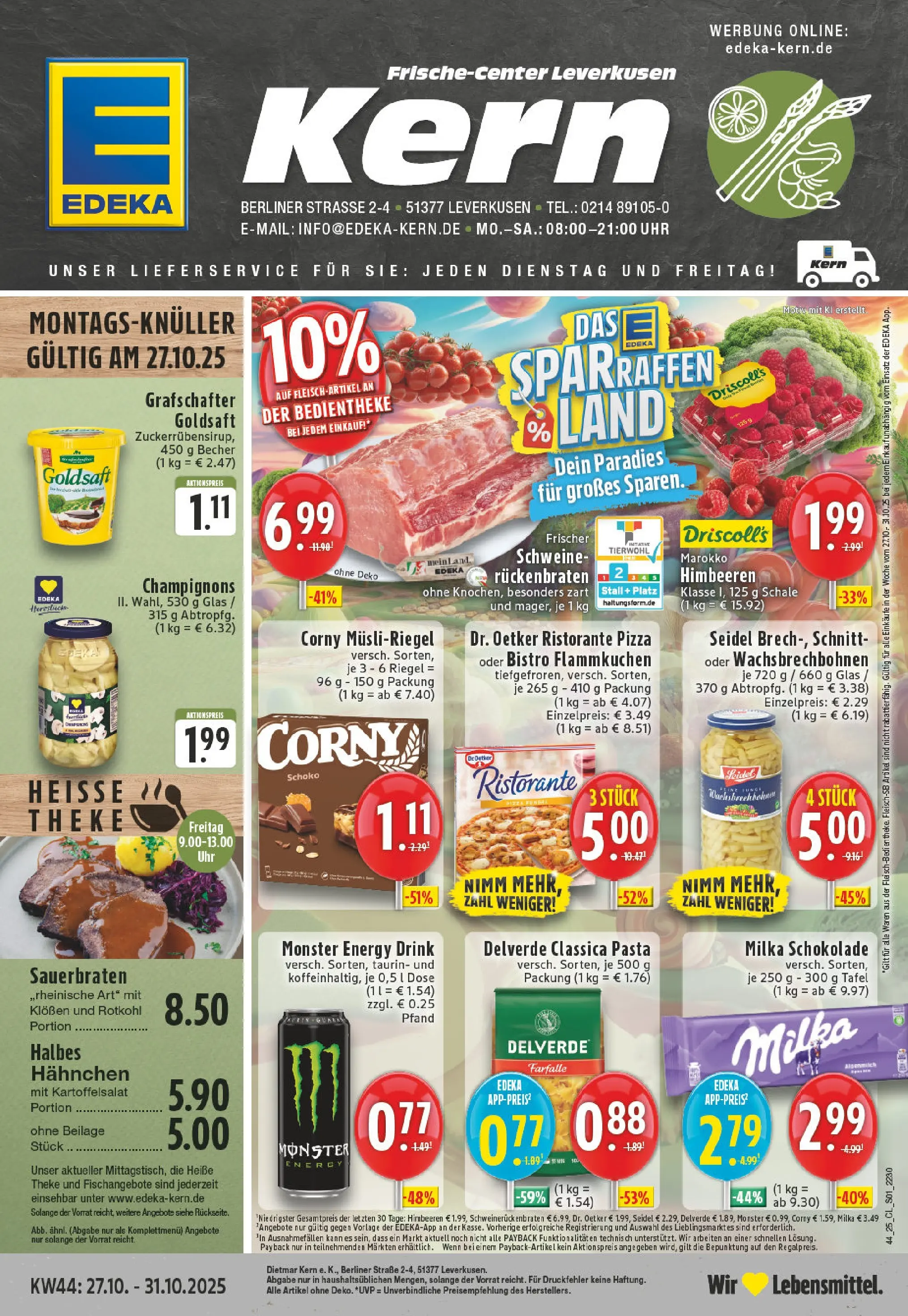Edeka prospekt Leverkusen	 (ab 26.10.2025) » Angebote Online | Seite: 1 | Produkte: Energy, Rotkohl, Schokolade, Milka schokolade