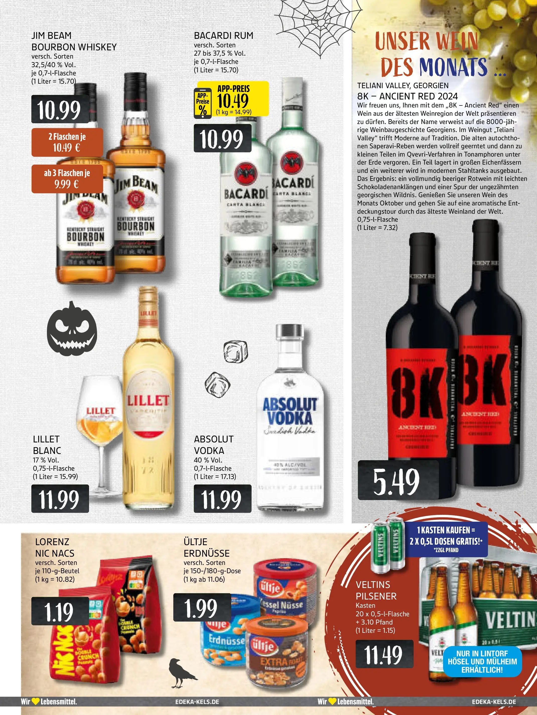 Edeka prospekt Ratingen	 (ab 26.10.2025) » Angebote Online | Seite: 15 | Produkte: Jim beam, Erdnüsse, Rum, Vodka