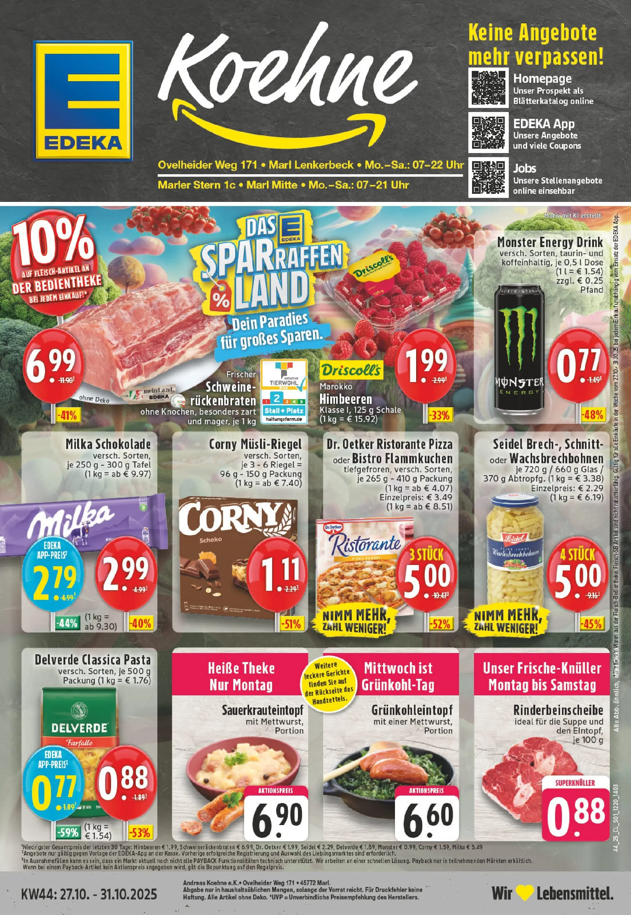 Edeka prospekt Marl	 (ab 26.10.2025) » Angebote Online | Seite: 1 | Produkte: Ristorante, Energy, Schokolade, Uhr