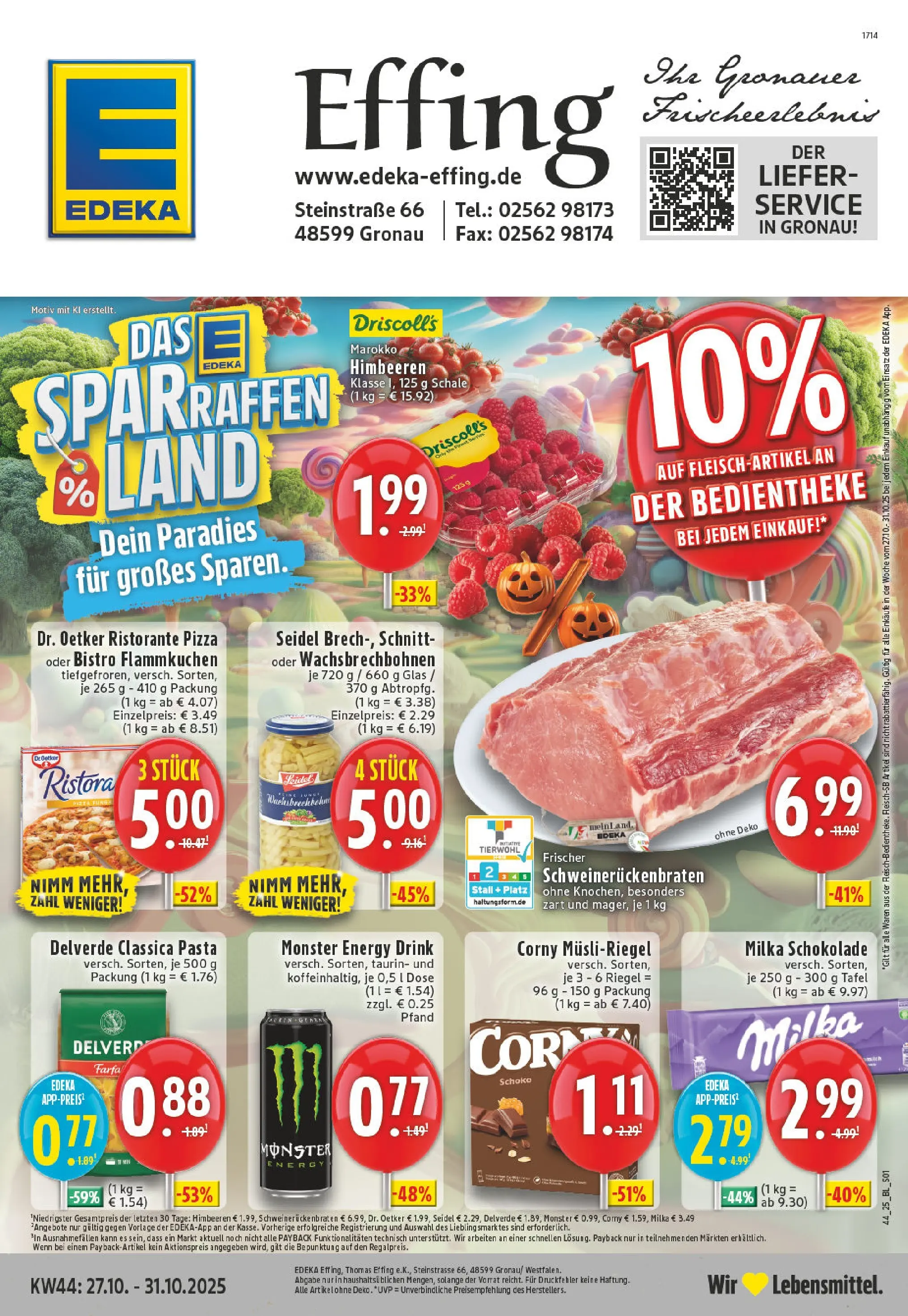 Edeka prospekt Gronau	 (ab 26.10.2025) » Angebote Online | Seite: 1 | Produkte: Energy, Milka schokolade, Monster, Pizza