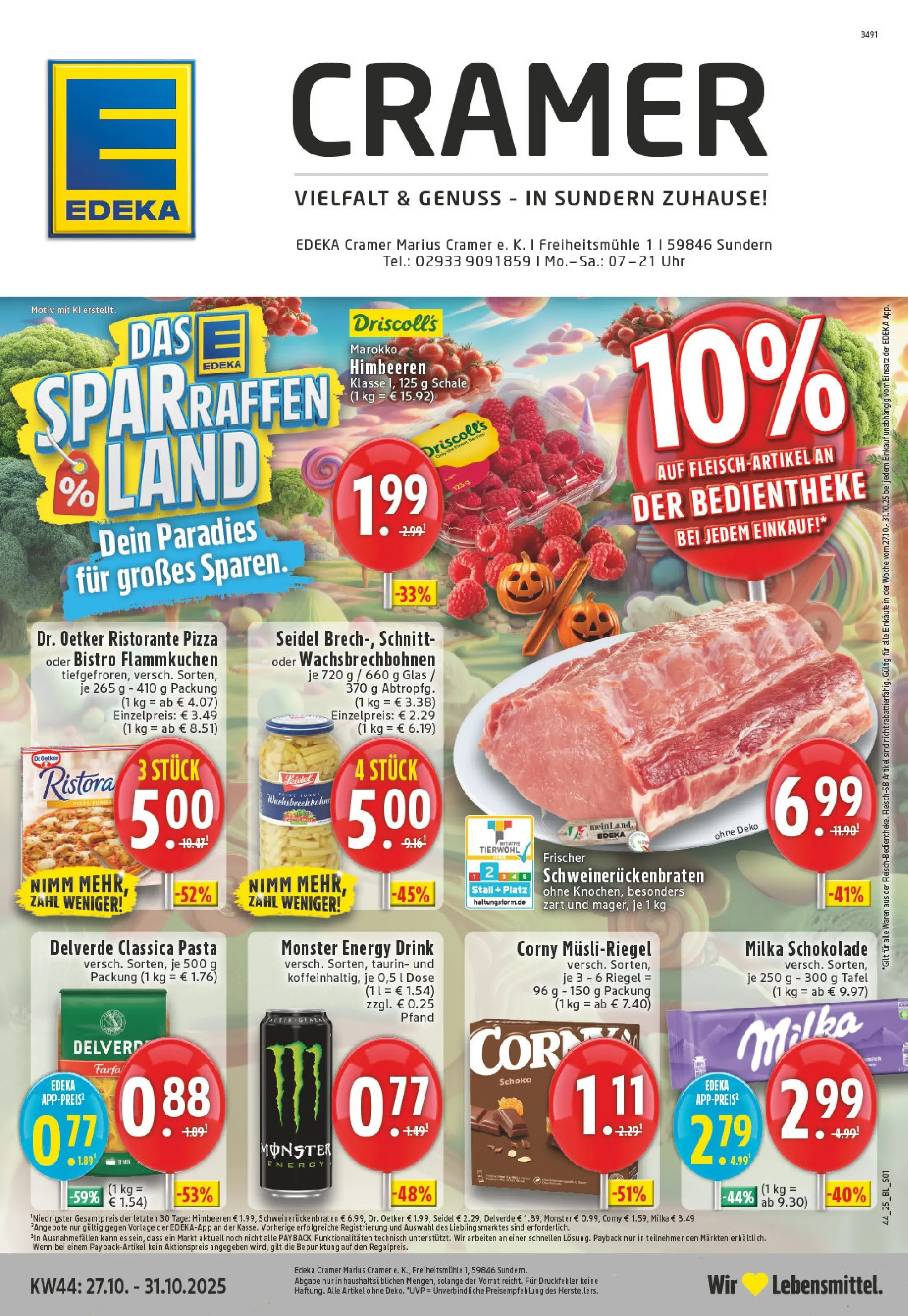 Edeka prospekt Sundern	 (ab 26.10.2025) » Angebote Online | Seite: 1 | Produkte: Schokolade, Monster, Pasta, Pizza