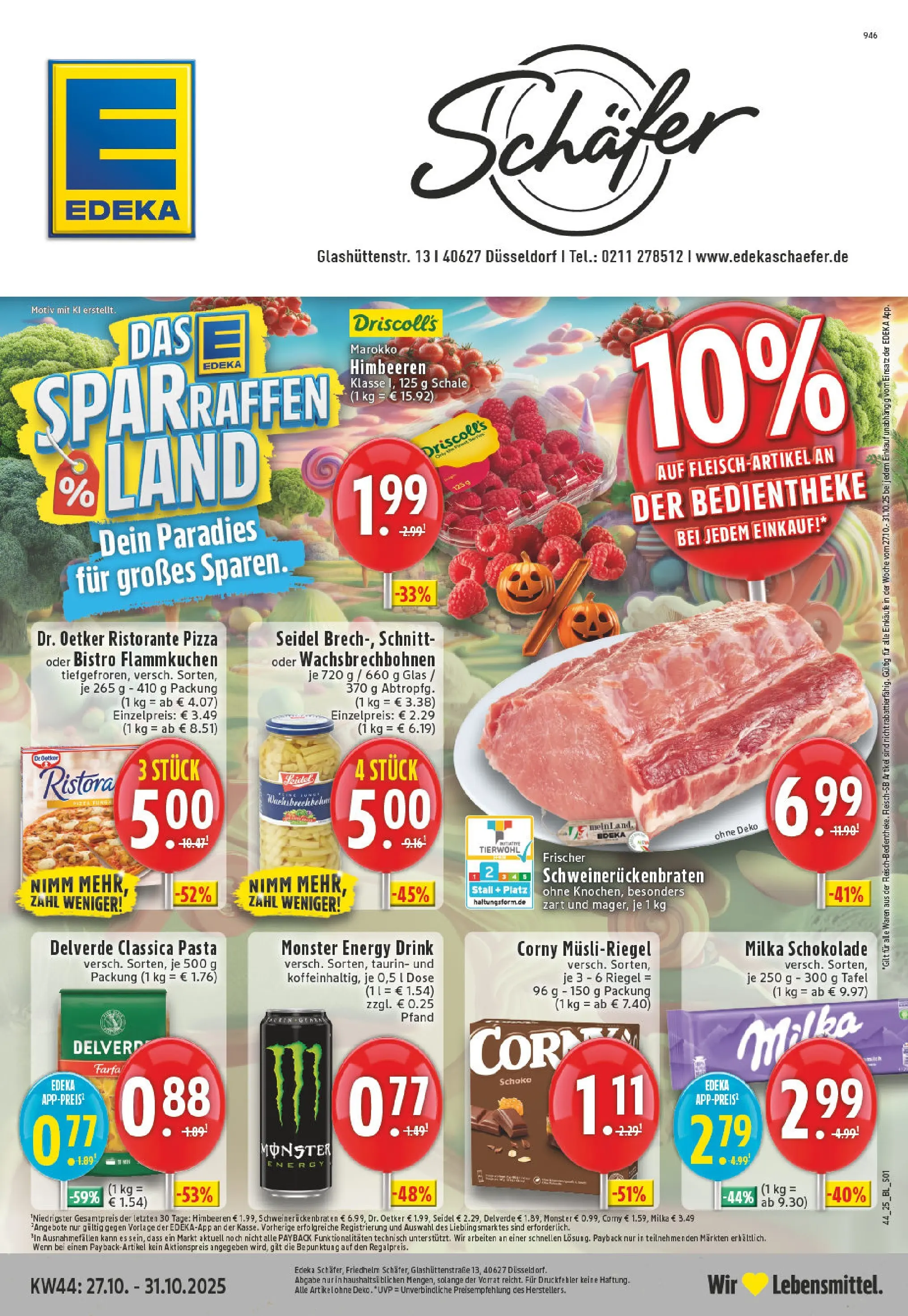 Edeka prospekt Düsseldorf	 (ab 26.10.2025) » Angebote Online | Seite: 1 | Produkte: Energy, Monster, Pasta, Pizza