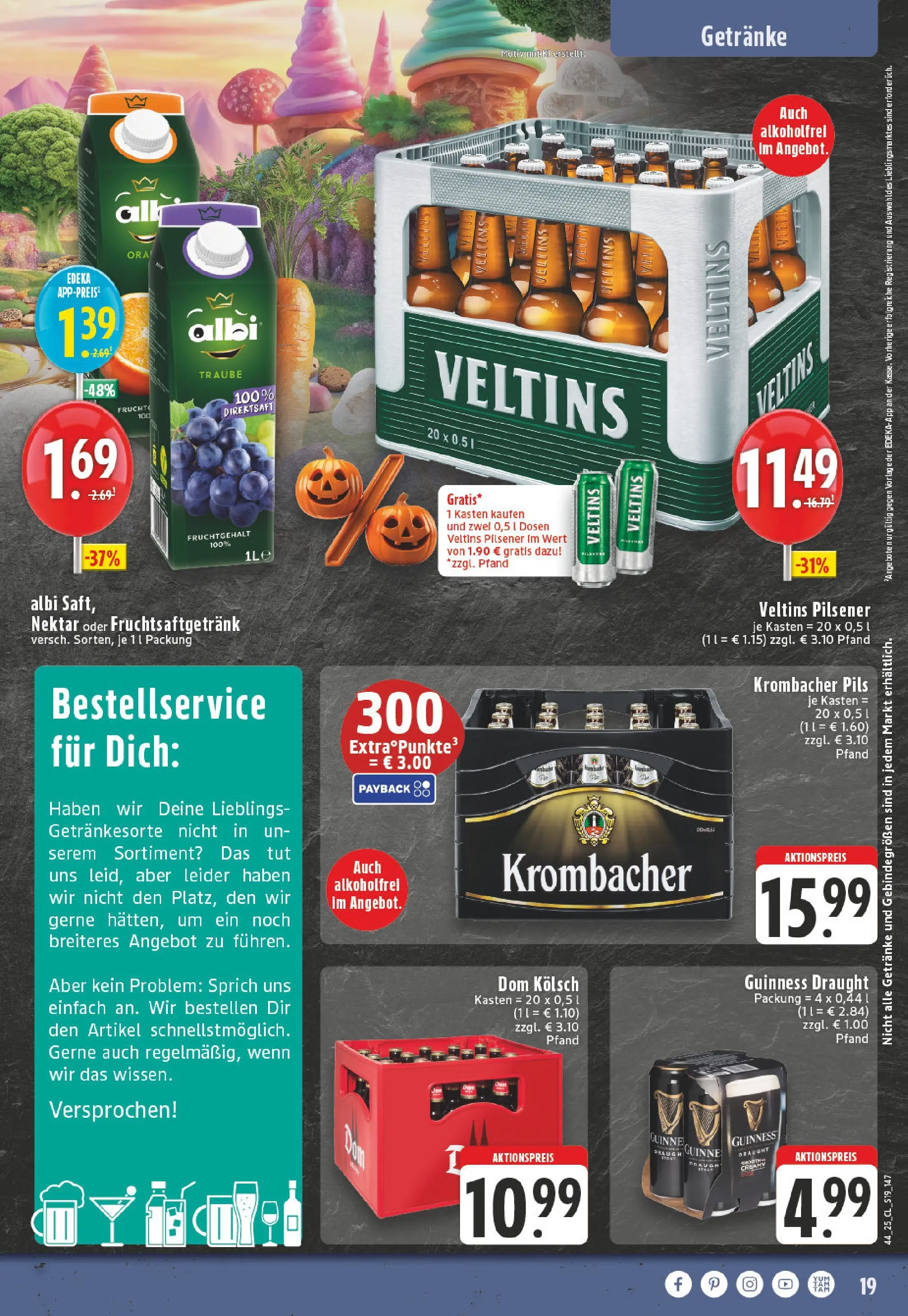 Edeka prospekt Bornheim-Walberberg	 (ab 26.10.2025) » Angebote Online | Seite: 19 | Produkte: Pils, Krombacher, Veltins