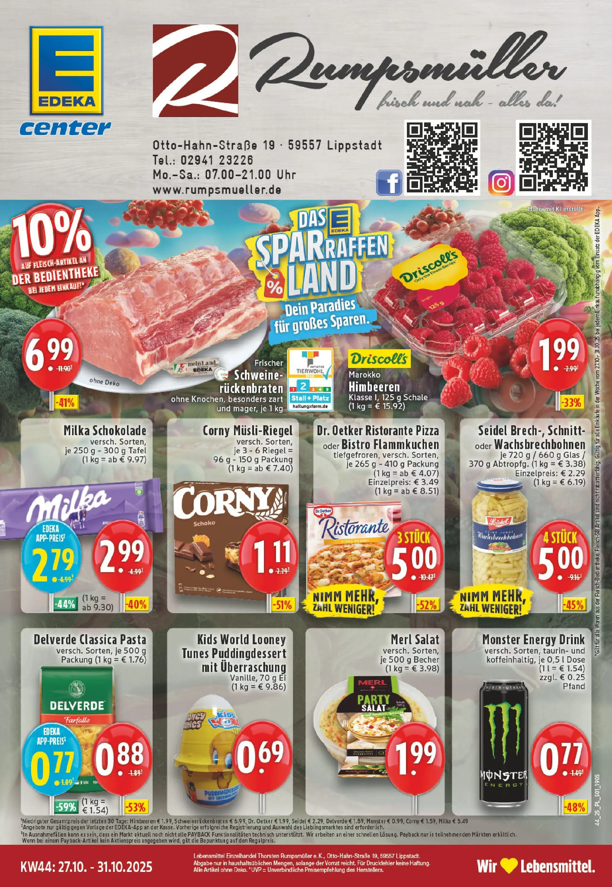 Edeka prospekt Lippstadt	 (ab 26.10.2025) » Angebote Online | Seite: 1 | Produkte: Ristorante, Energy, Schokolade, Salat