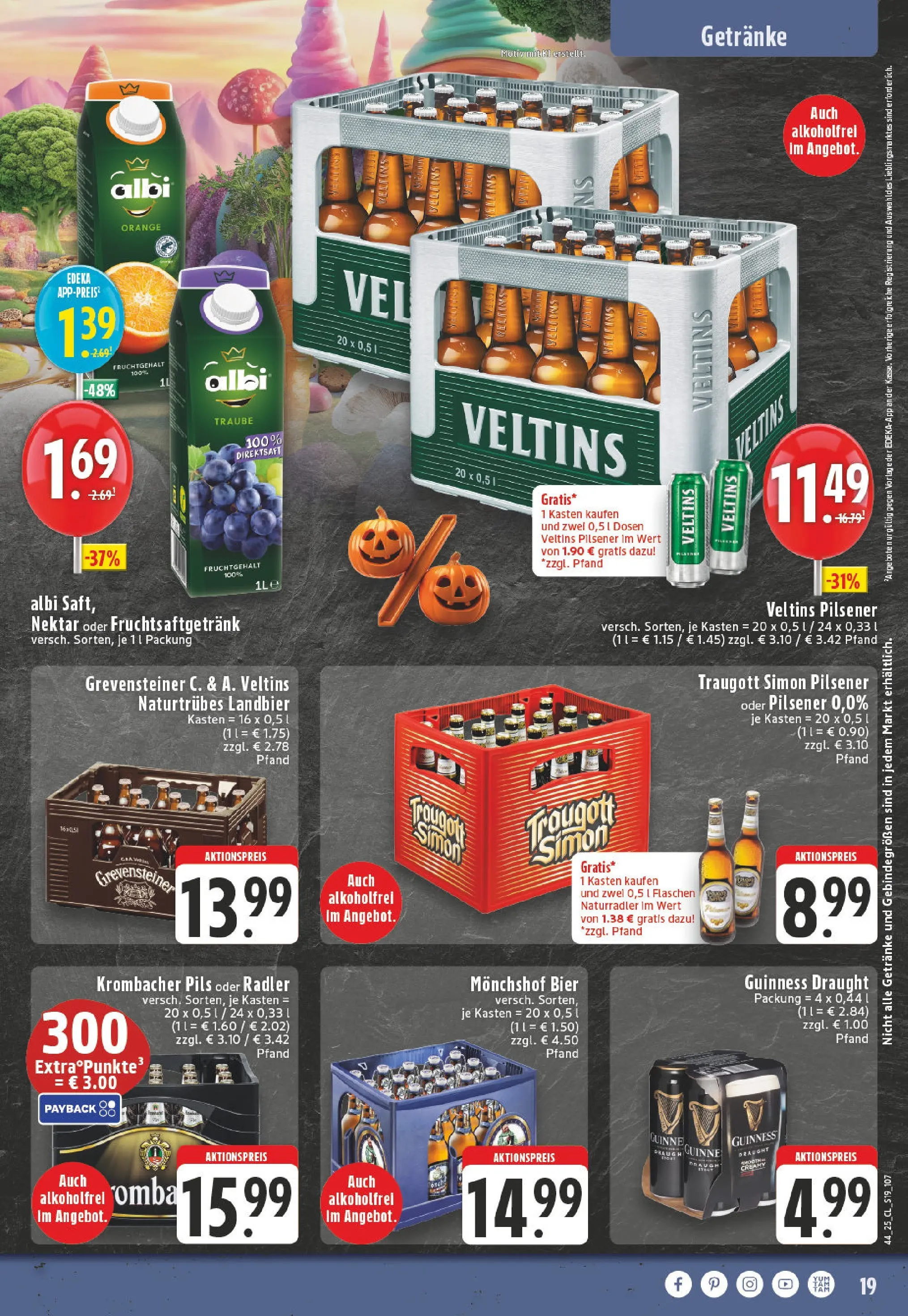 Edeka prospekt Würselen	 (ab 26.10.2025) » Angebote Online | Seite: 19 | Produkte: Bier, Radler, Krombacher, Veltins