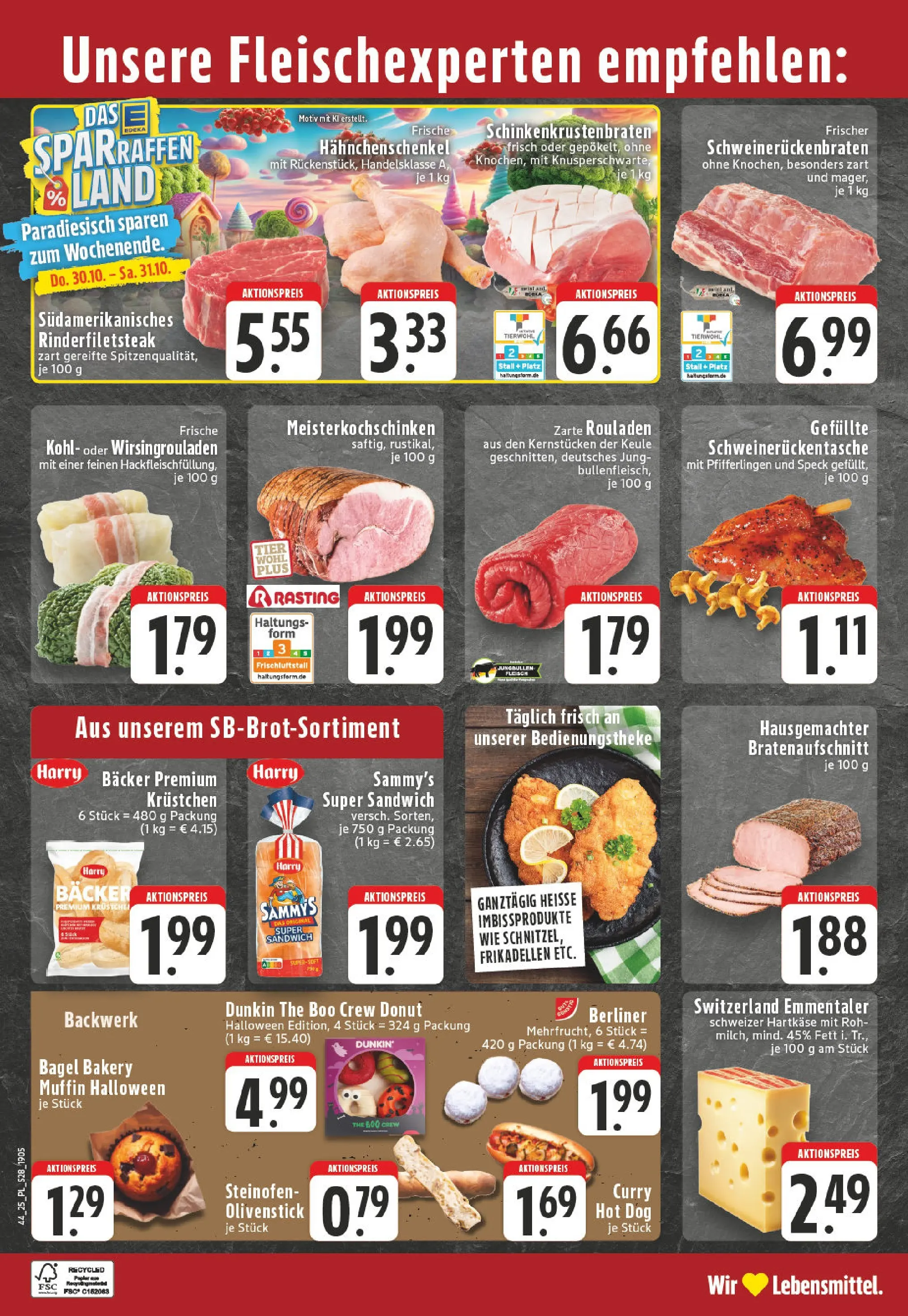 Edeka prospekt Lippstadt	 (ab 26.10.2025) » Angebote Online | Seite: 28 | Produkte: Berliner, Hahnchenschenkel, Theke, Steak