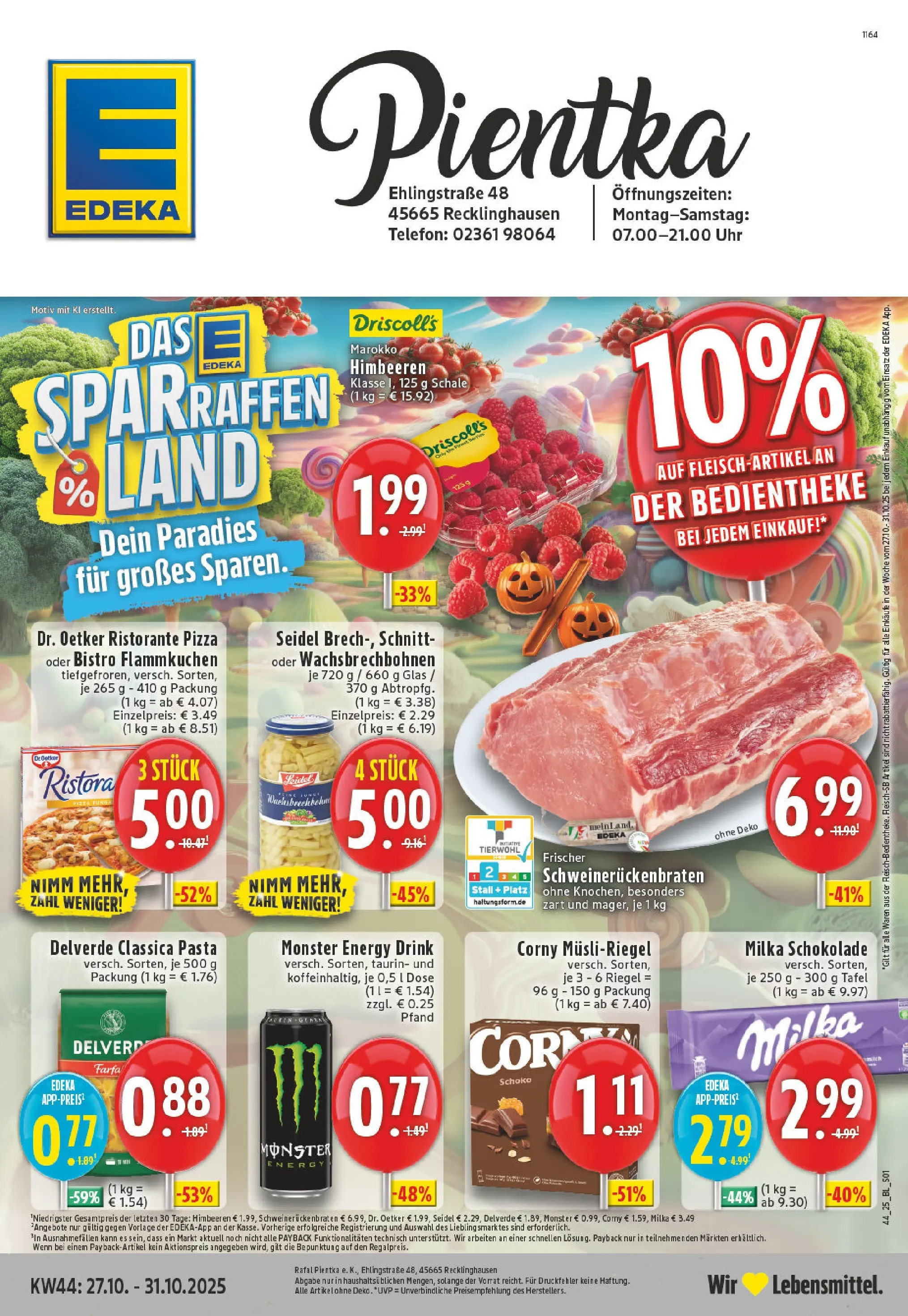 Edeka prospekt Recklinghausen	 (ab 26.10.2025) » Angebote Online | Seite: 1 | Produkte: Himbeeren, Energy, Milka, Monster