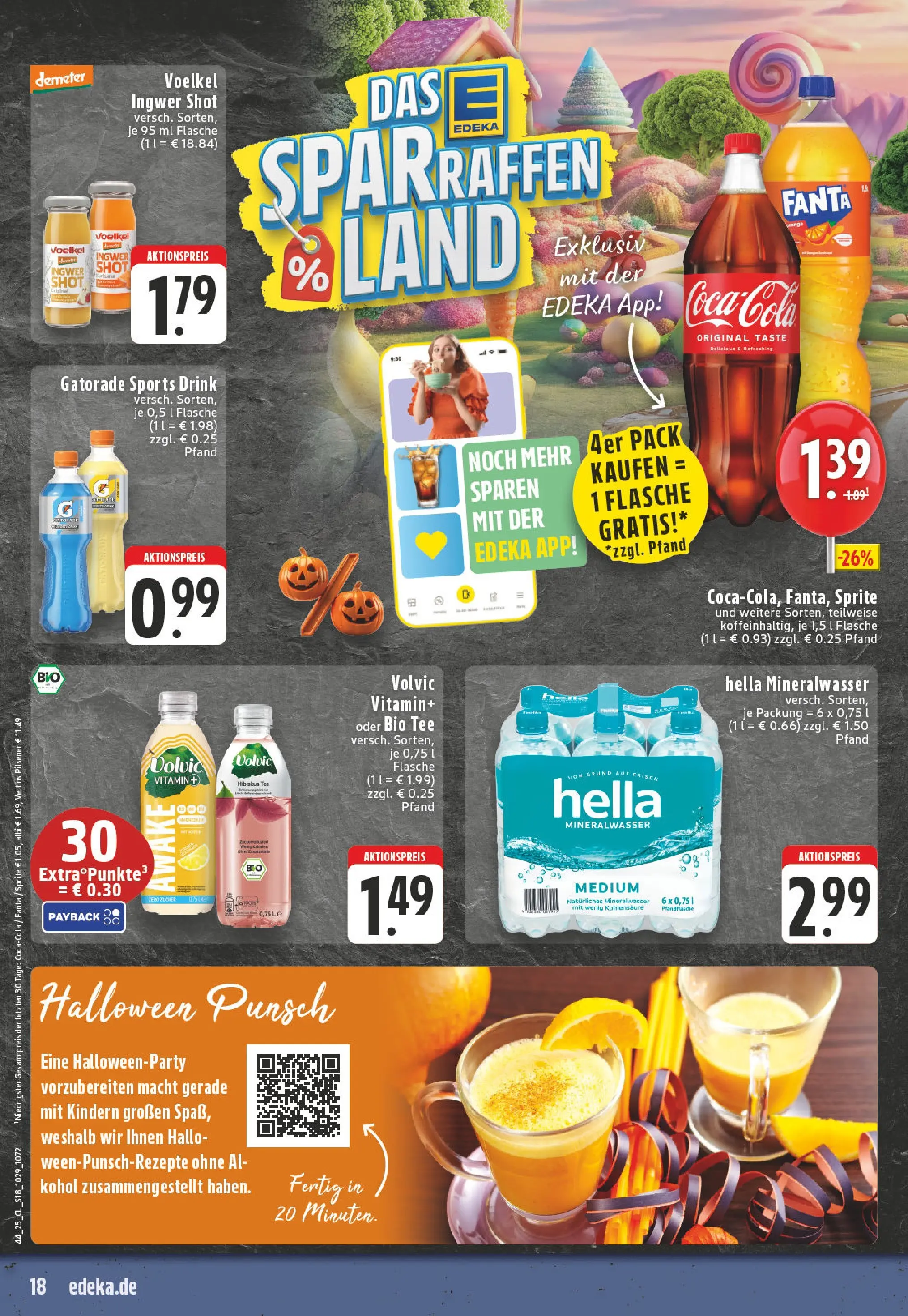 Edeka prospekt Moers	 (ab 26.10.2025) » Angebote Online | Seite: 18 | Produkte: Sprite, Mineralwasser, Tee, Volvic