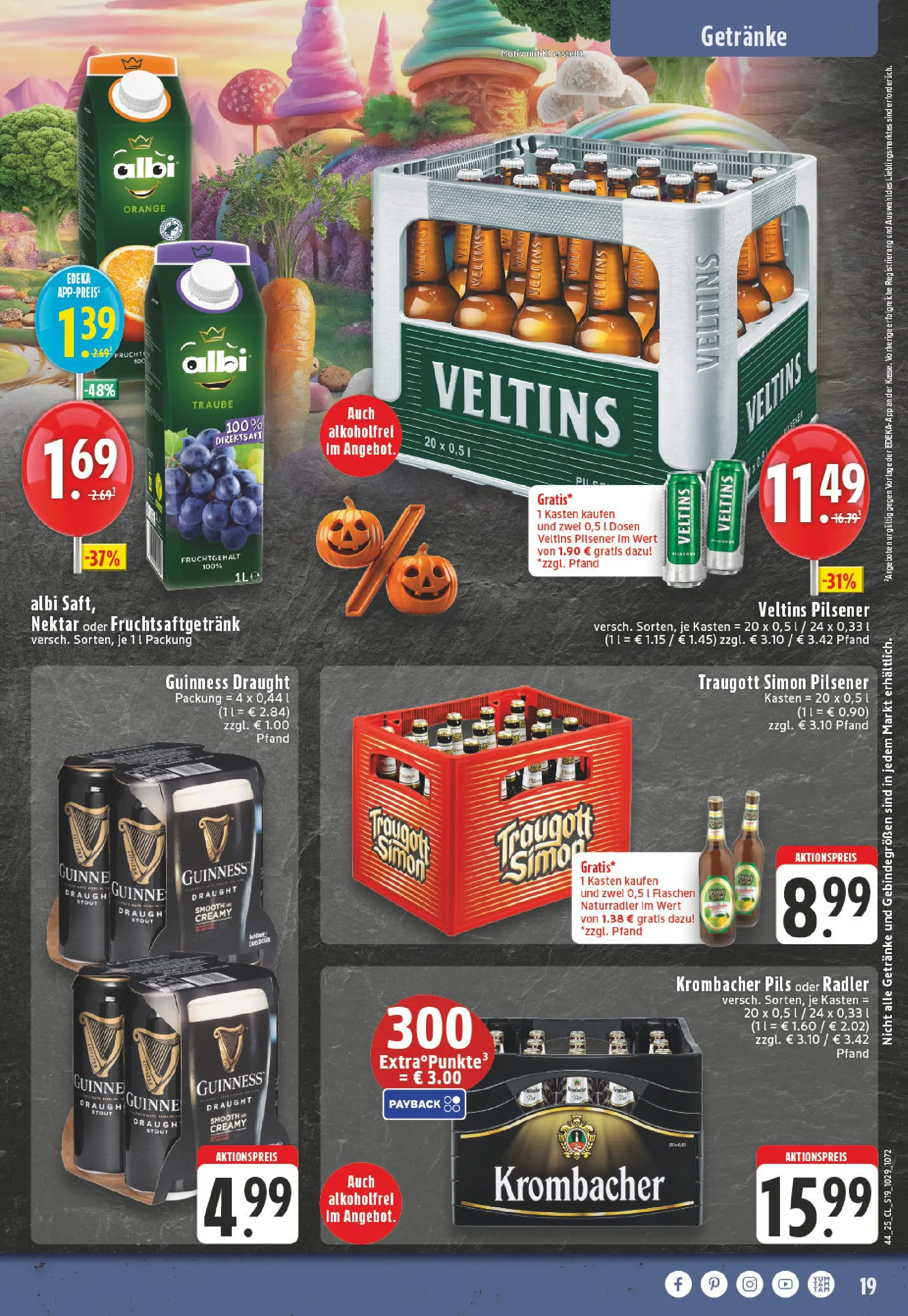 Edeka prospekt Moers	 (ab 26.10.2025) » Angebote Online | Seite: 19 | Produkte: Pils, Radler, Krombacher, Veltins