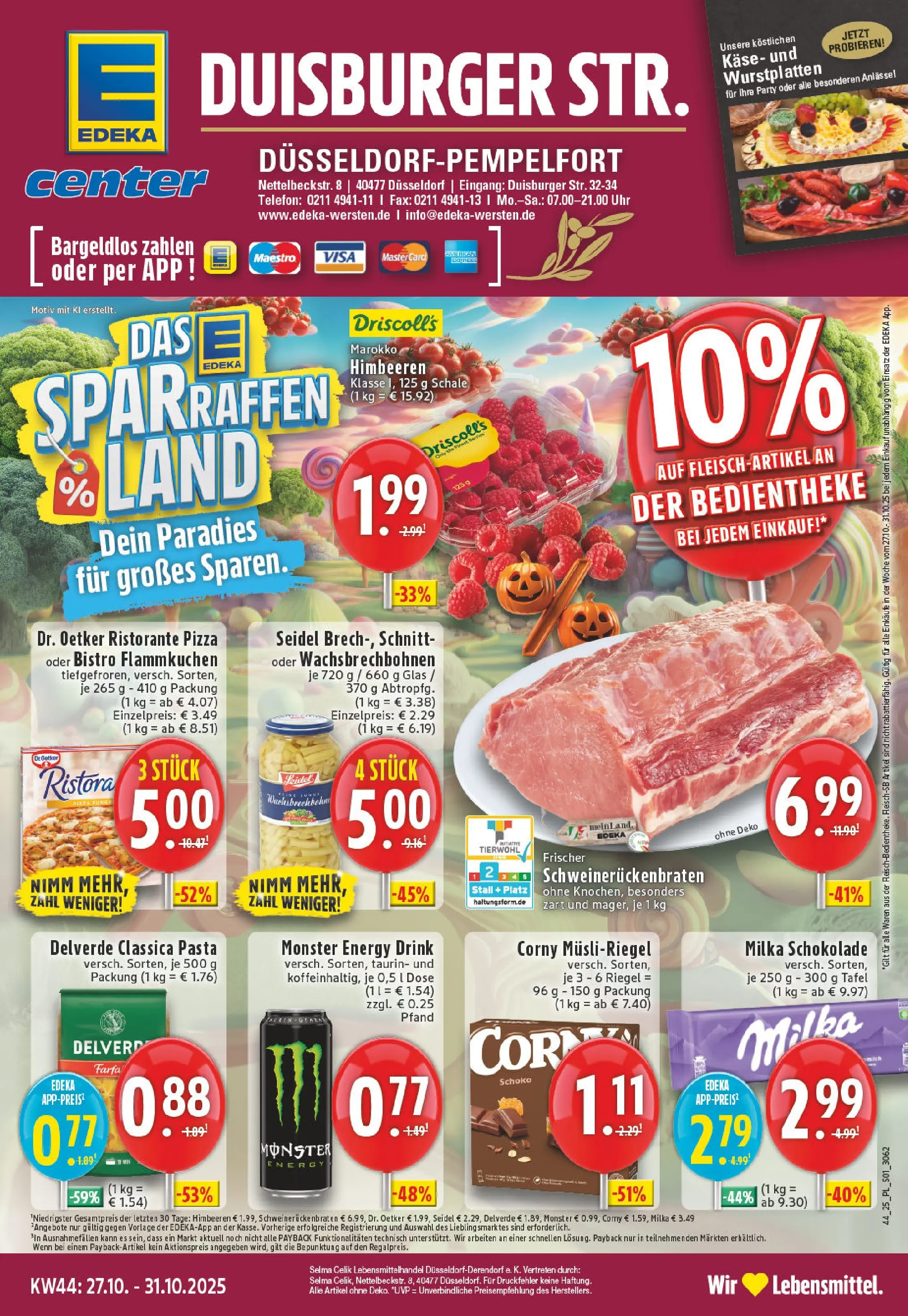 Edeka prospekt Düsseldorf-Derendorf	 (ab 26.10.2025) » Angebote Online | Seite: 1 | Produkte: Käse, Pasta, Pizza, Uhr