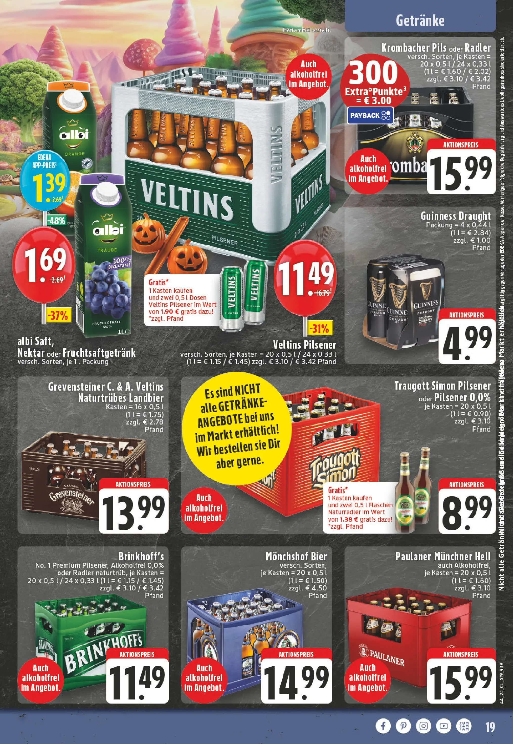 Edeka prospekt Iserlohn	 (ab 26.10.2025) » Angebote Online | Seite: 19 | Produkte: Monchshof, Radler, Krombacher, Veltins