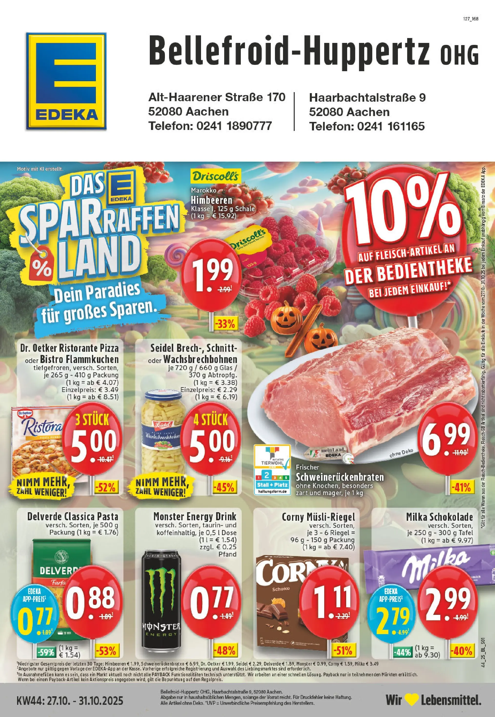 Edeka prospekt Aachen-Haaren	 (ab 26.10.2025) » Angebote Online | Seite: 1 | Produkte: Himbeeren, Pasta, Pizza, Telefon