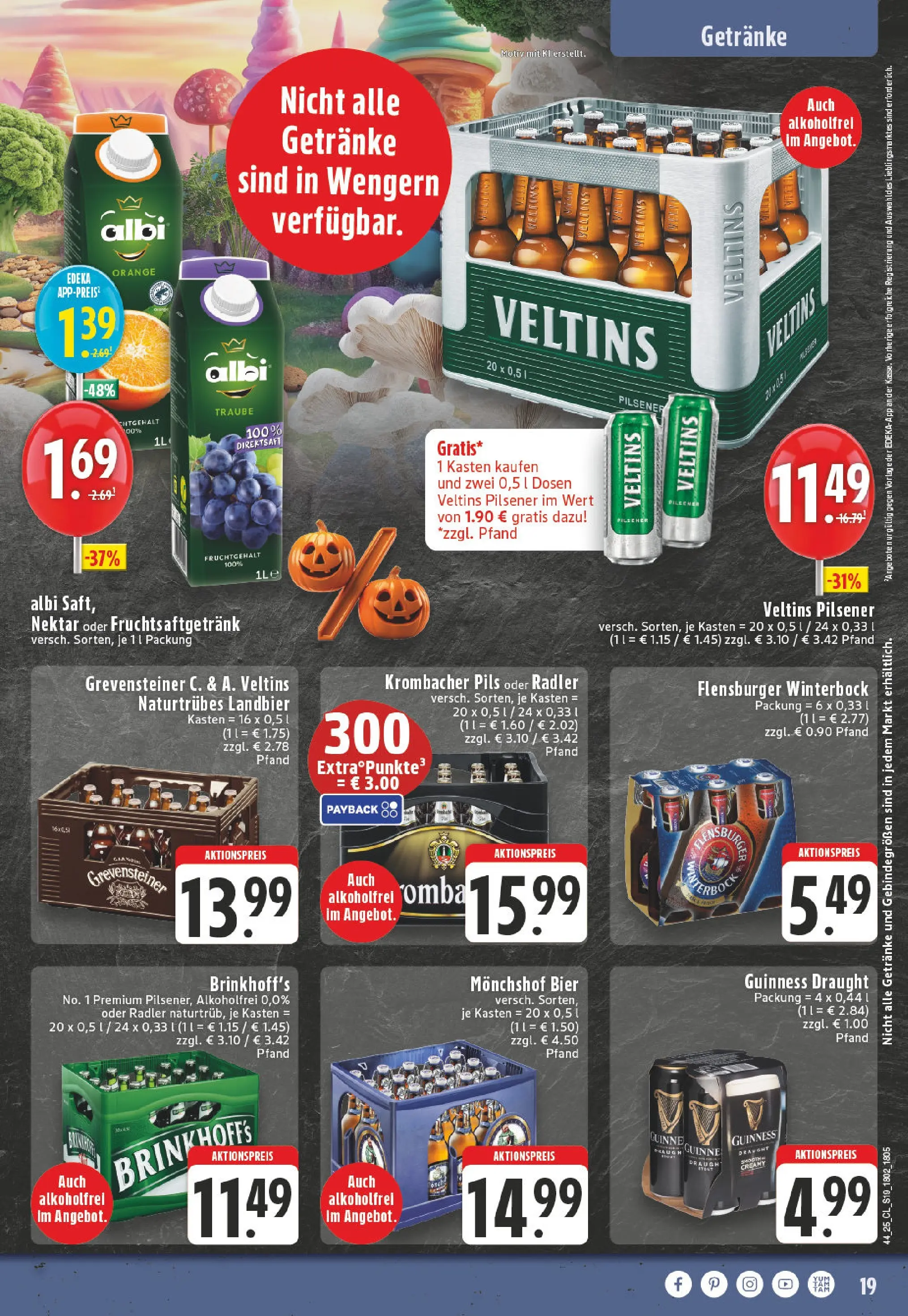 Edeka prospekt Witten-Bommern	 (ab 26.10.2025) » Angebote Online | Seite: 19 | Produkte: Monchshof, Bier, Radler, Krombacher