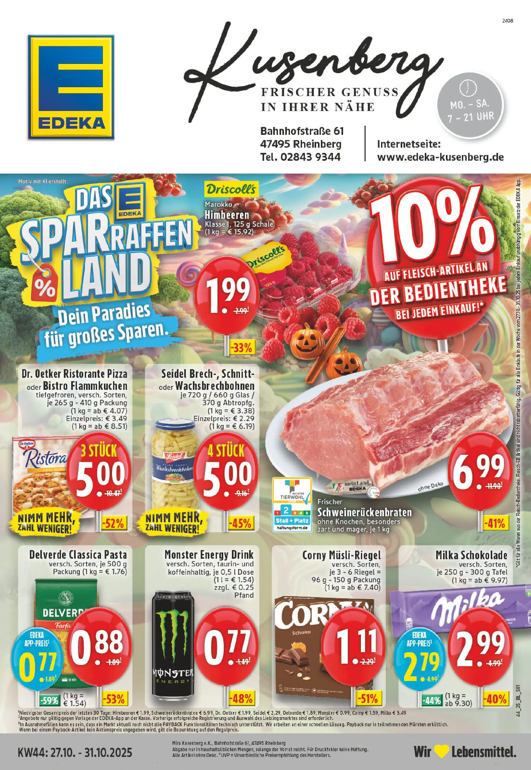 Edeka prospekt Rheinberg	 (ab 26.10.2025) » Angebote Online | Seite: 1 | Produkte: Ristorante, Energy, Monster, Uhr