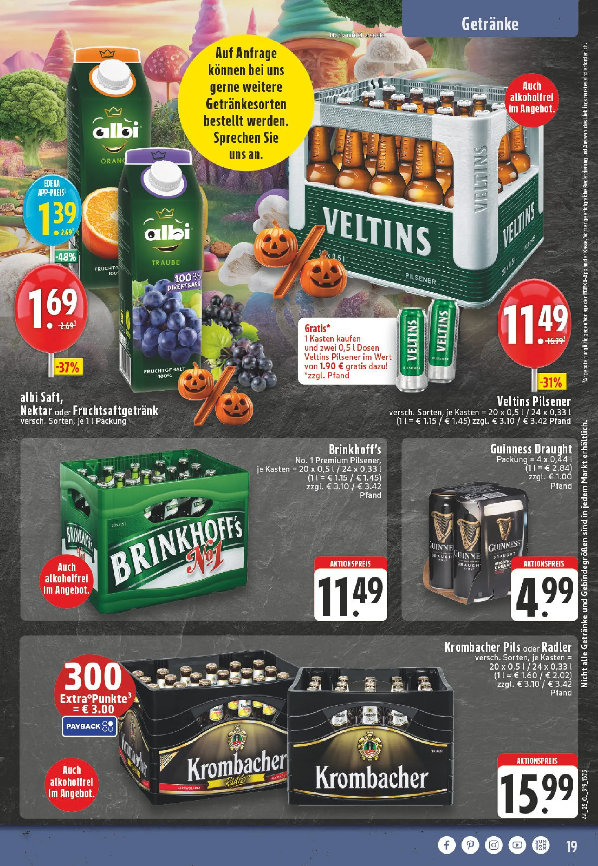 Edeka prospekt Witten-Herbede	 (ab 26.10.2025) » Angebote Online | Seite: 19 | Produkte: Pils, Radler, Krombacher, Veltins