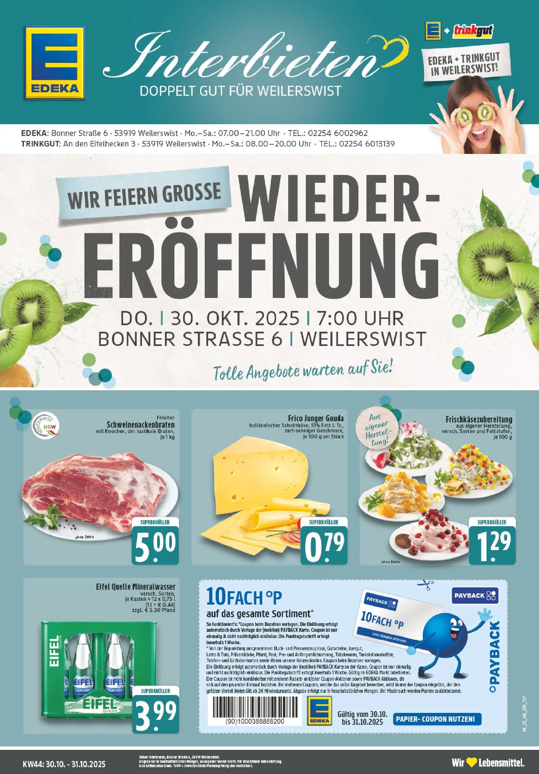 Edeka prospekt Weilerswist	 (ab 26.10.2025) » Angebote Online | Seite: 1 | Produkte: Gouda, Mineralwasser, Telefon, Uhr