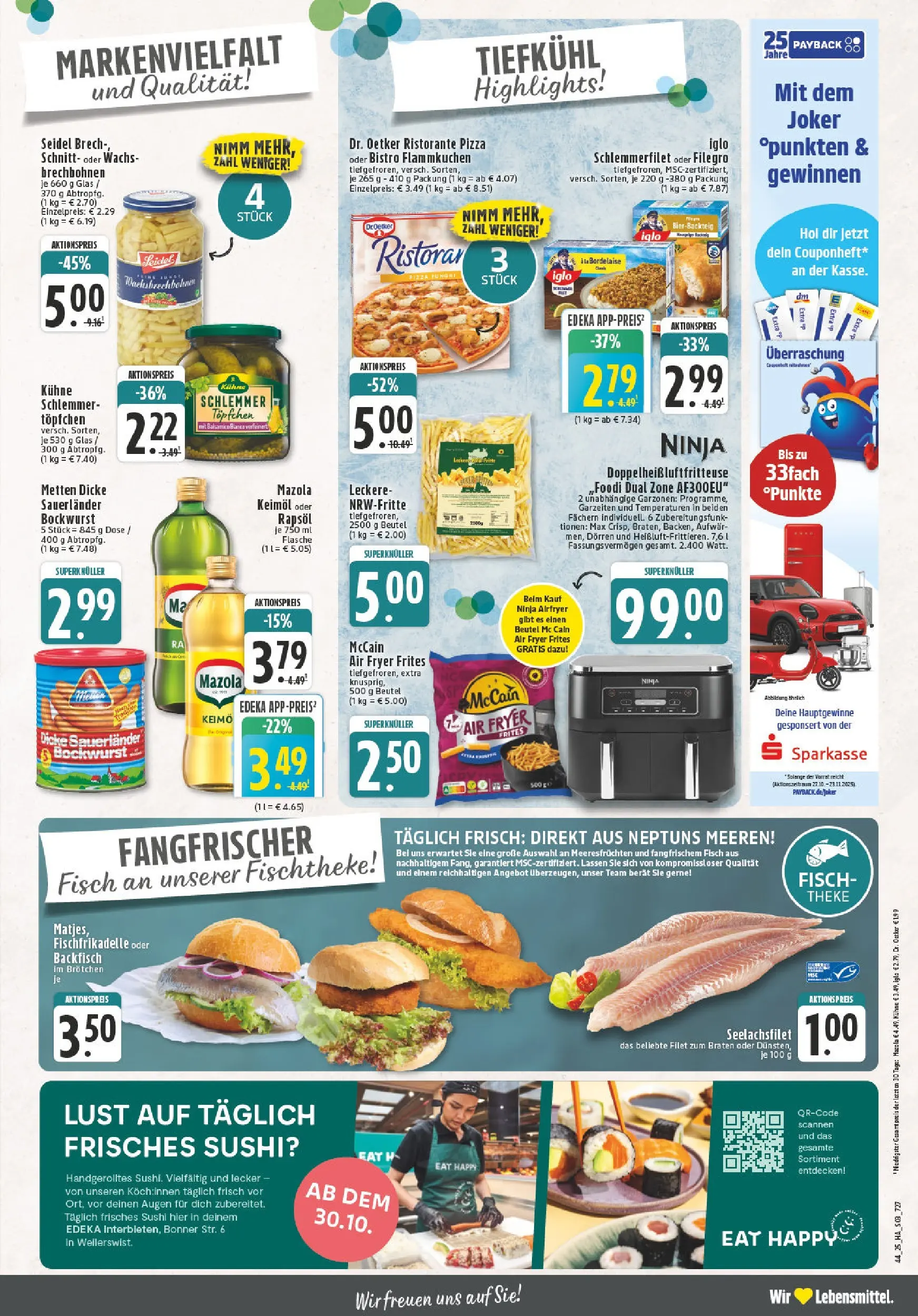 Edeka prospekt Weilerswist	 (ab 26.10.2025) » Angebote Online | Seite: 3 | Produkte: Ristorante, Bockwurst, Fisch, Pizza