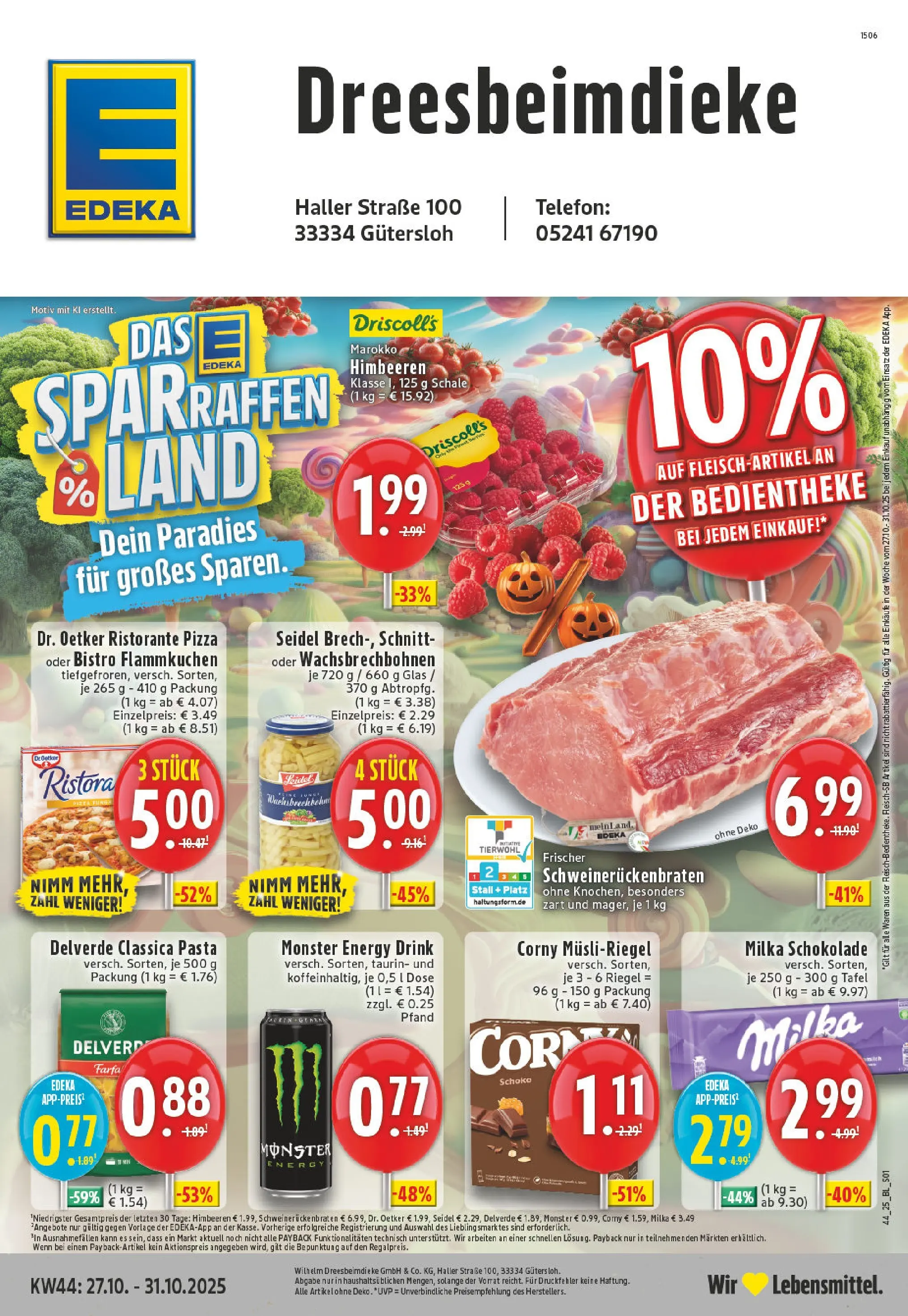 Edeka prospekt Guetersloh-Isselhorst	 (ab 26.10.2025) » Angebote Online | Seite: 1 | Produkte: Schokolade, Milka, Pasta, Pizza