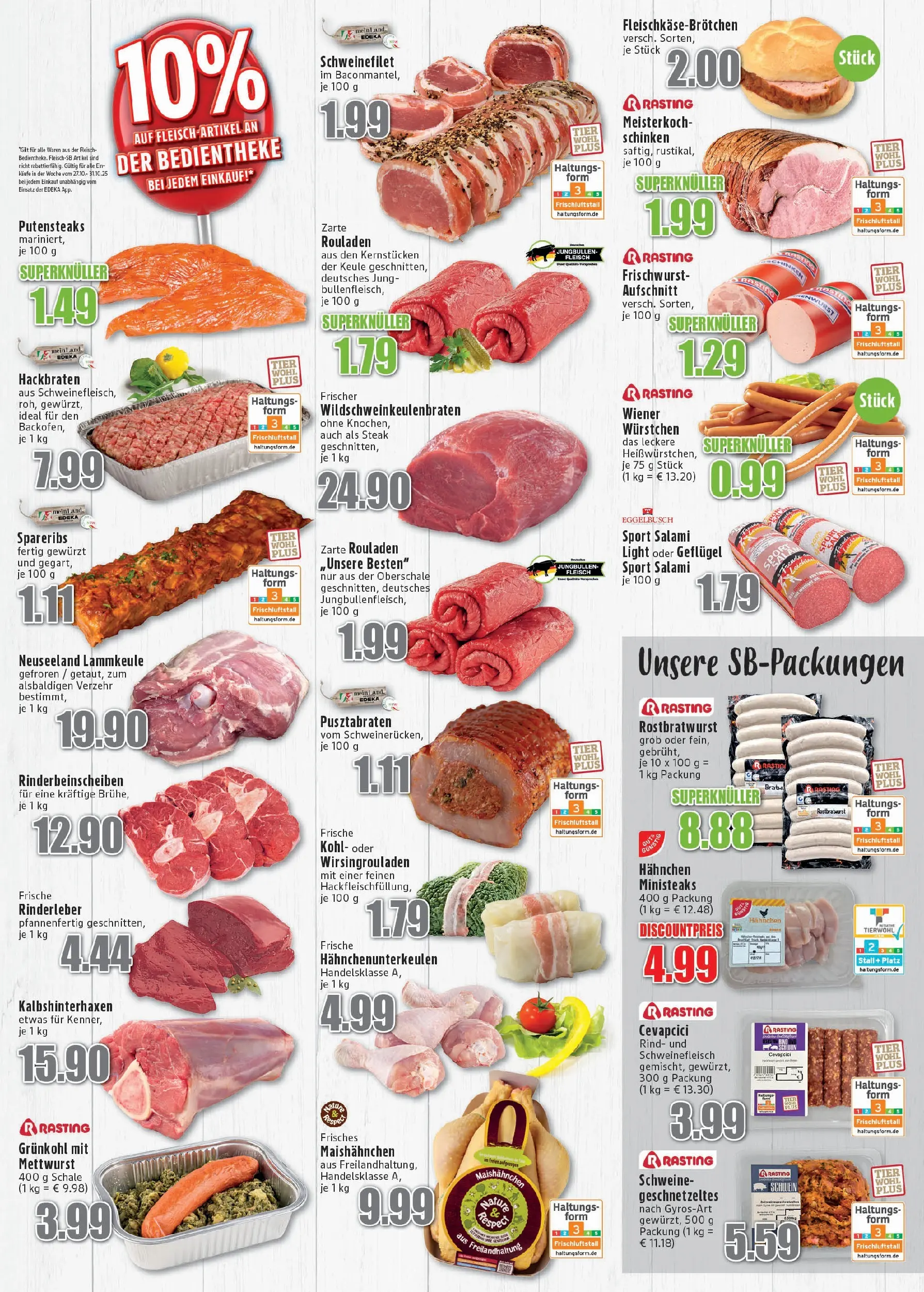 Edeka prospekt Meckenheim	 (ab 26.10.2025) » Angebote Online | Seite: 2 | Produkte: Wiener wurstchen, Salami, Schinken, Fleisch