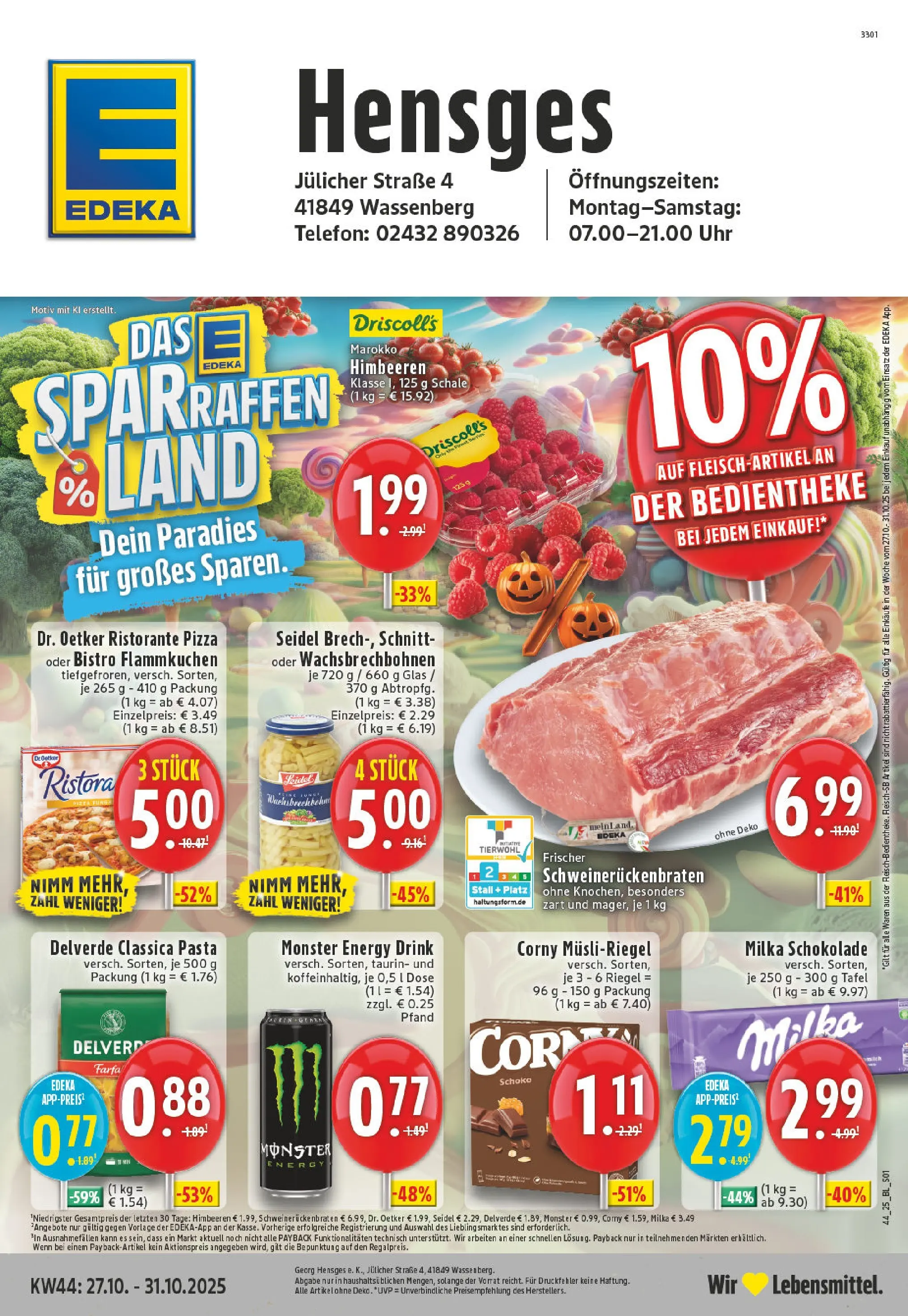 Edeka prospekt Wassenberg	 (ab 26.10.2025) » Angebote Online | Seite: 1 | Produkte: Ristorante, Energy, Milka, Monster