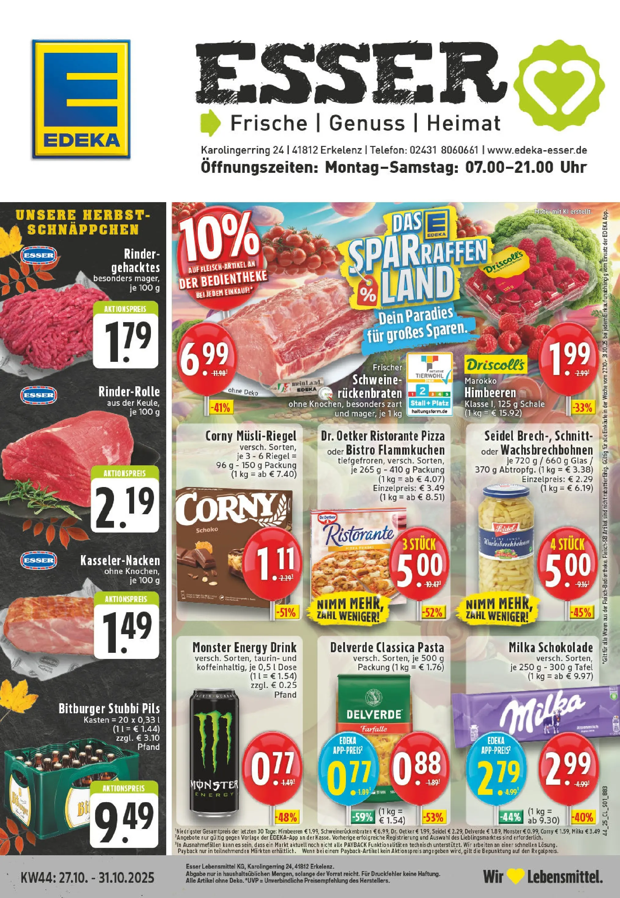 Edeka prospekt Erkelenz	 (ab 26.10.2025) » Angebote Online | Seite: 1 | Produkte: Energy, Monster, Pasta, Pizza