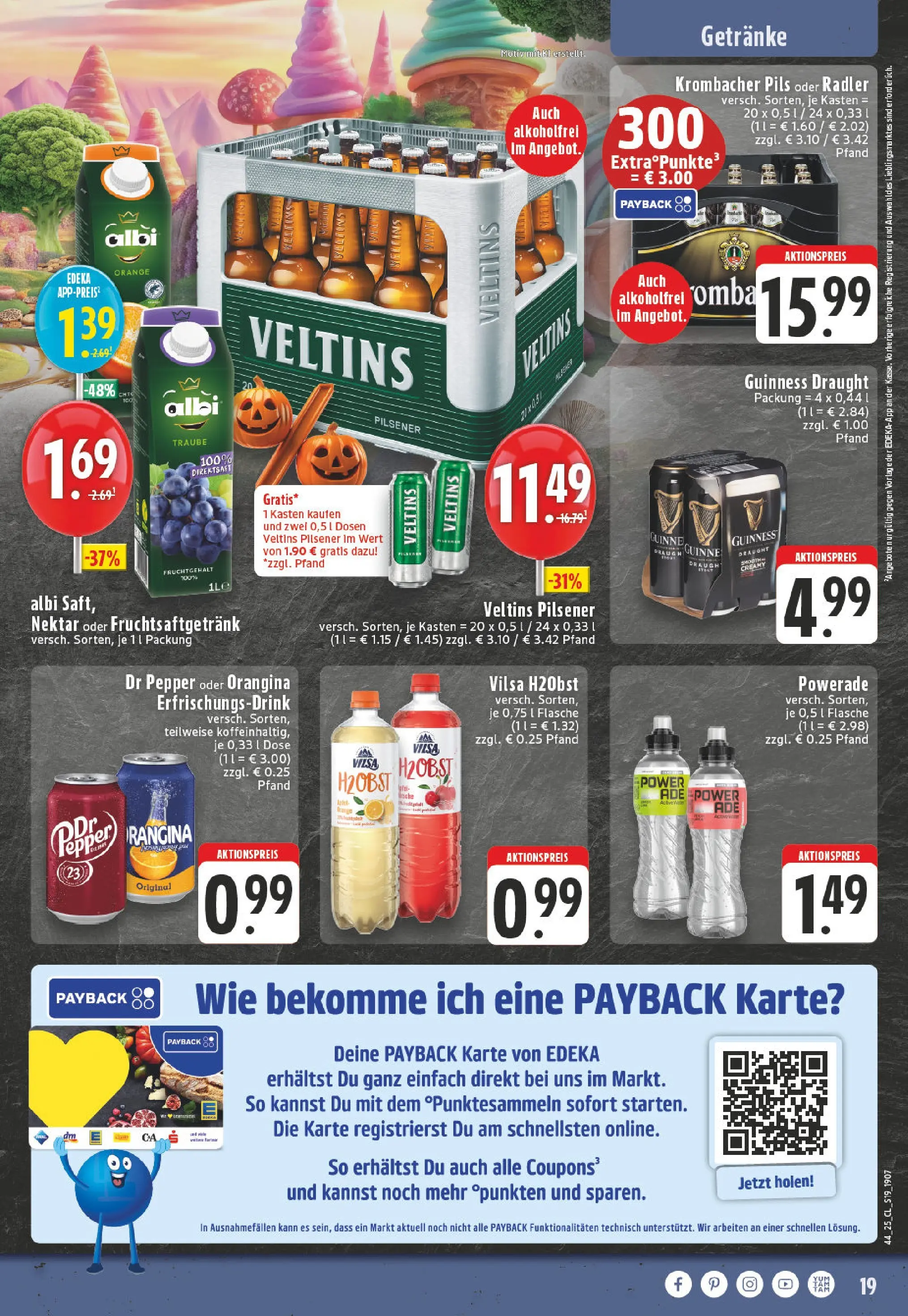 Edeka prospekt Paderborn	 (ab 26.10.2025) » Angebote Online | Seite: 19 | Produkte: Radler, Powerade, Krombacher, Veltins