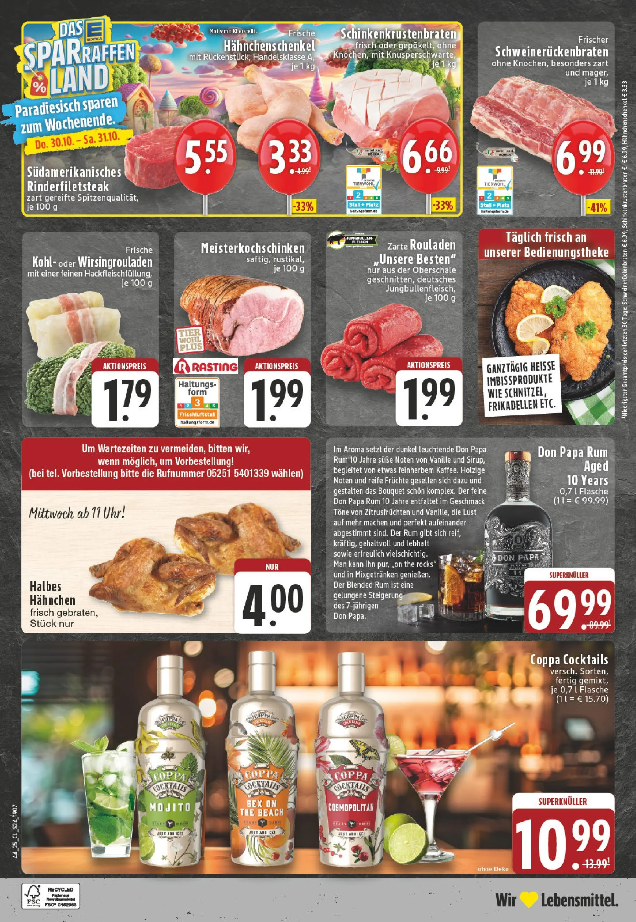 Edeka prospekt Paderborn	 (ab 26.10.2025) » Angebote Online | Seite: 24 | Produkte: Hahnchen, Hahnchenschenkel, Steak, Fleisch