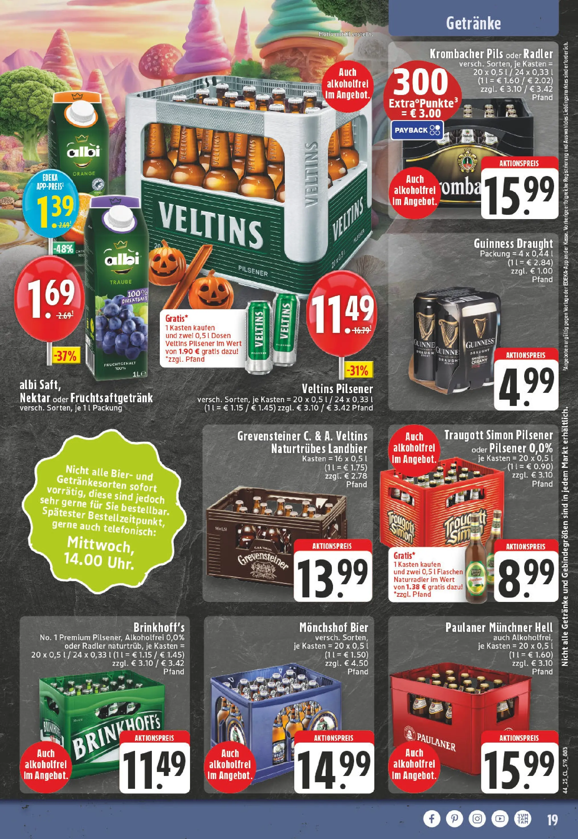 Edeka prospekt Erkelenz	 (ab 26.10.2025) » Angebote Online | Seite: 19 | Produkte: Bier, Pils, Paulaner, Veltins