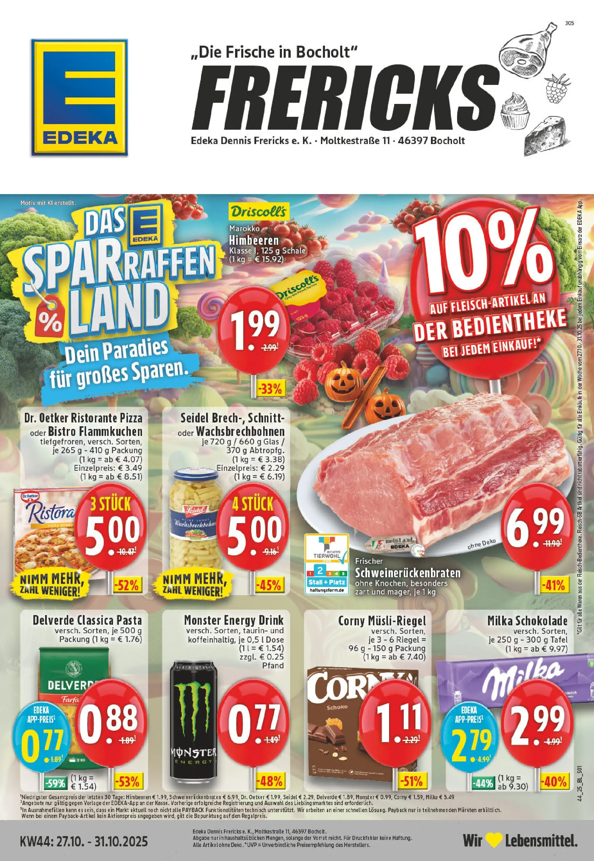 Edeka prospekt Bocholt	 (ab 26.10.2025) » Angebote Online | Seite: 1 | Produkte: Himbeeren, Energy, Monster, Pasta