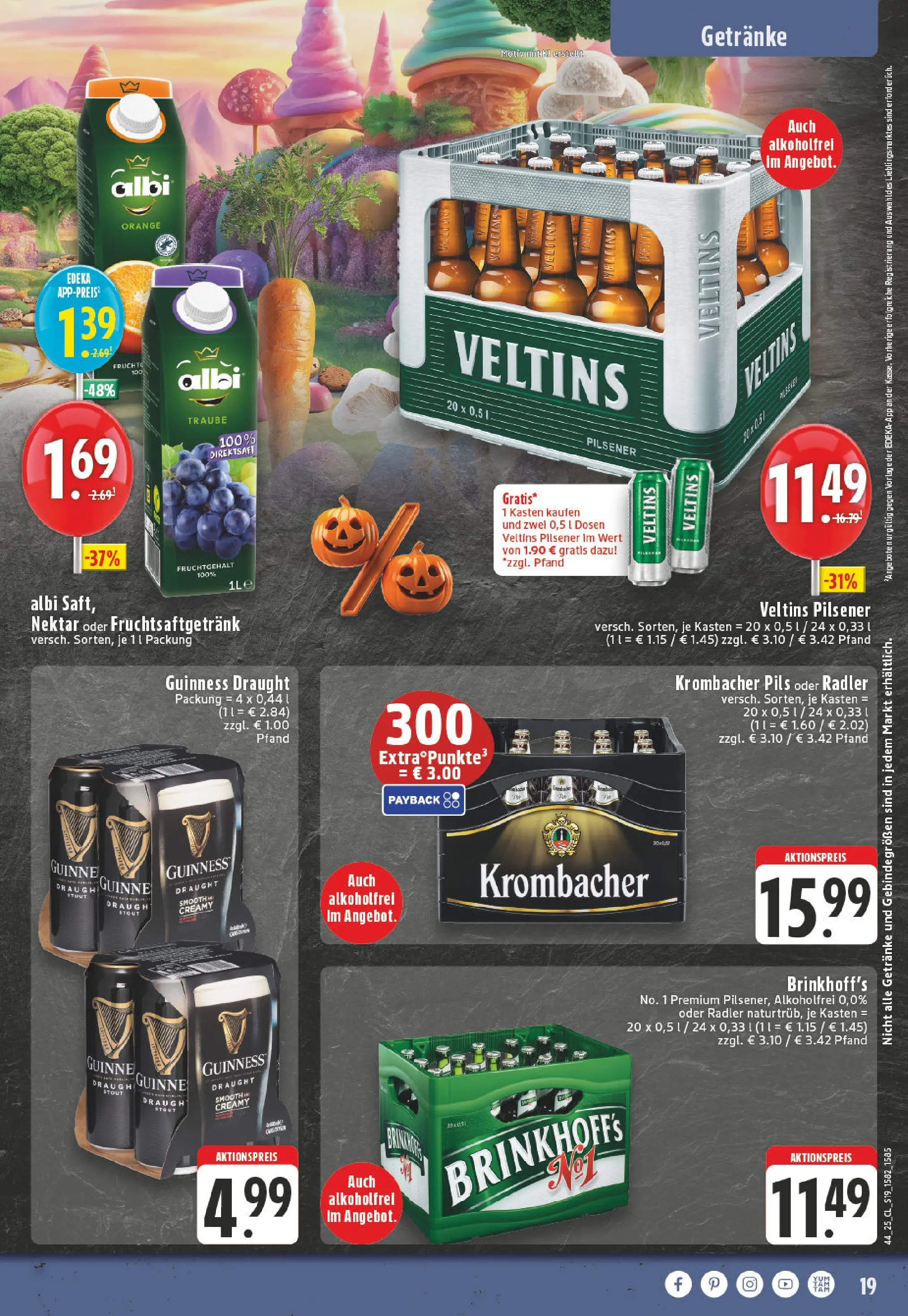 Edeka prospekt Oelde	 (ab 26.10.2025) » Angebote Online | Seite: 19 | Produkte: Pils, Radler, Krombacher, Veltins