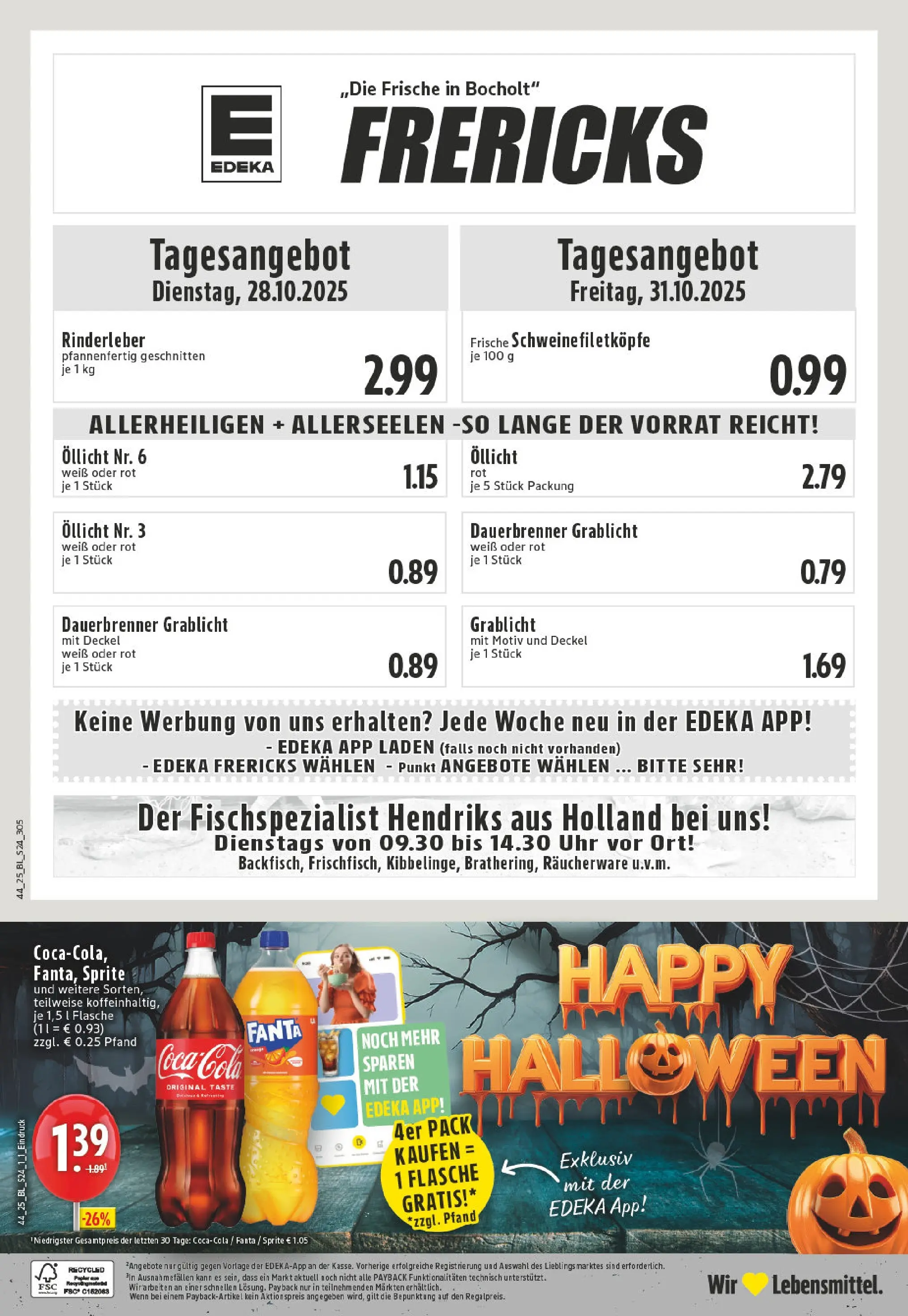 Edeka prospekt Bocholt	 (ab 26.10.2025) » Angebote Online | Seite: 24 | Produkte: Coca cola, Fanta, Sprite, Uhr
